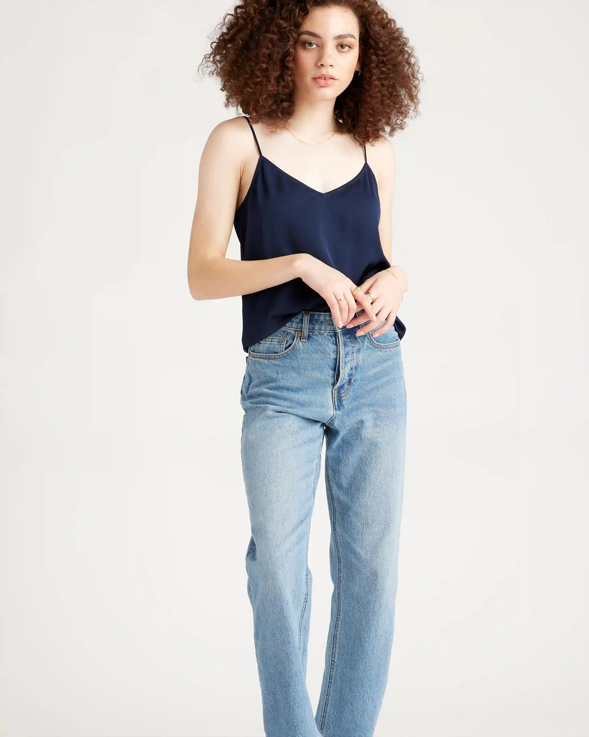 Washable Stretch Silk V-Neck Cami