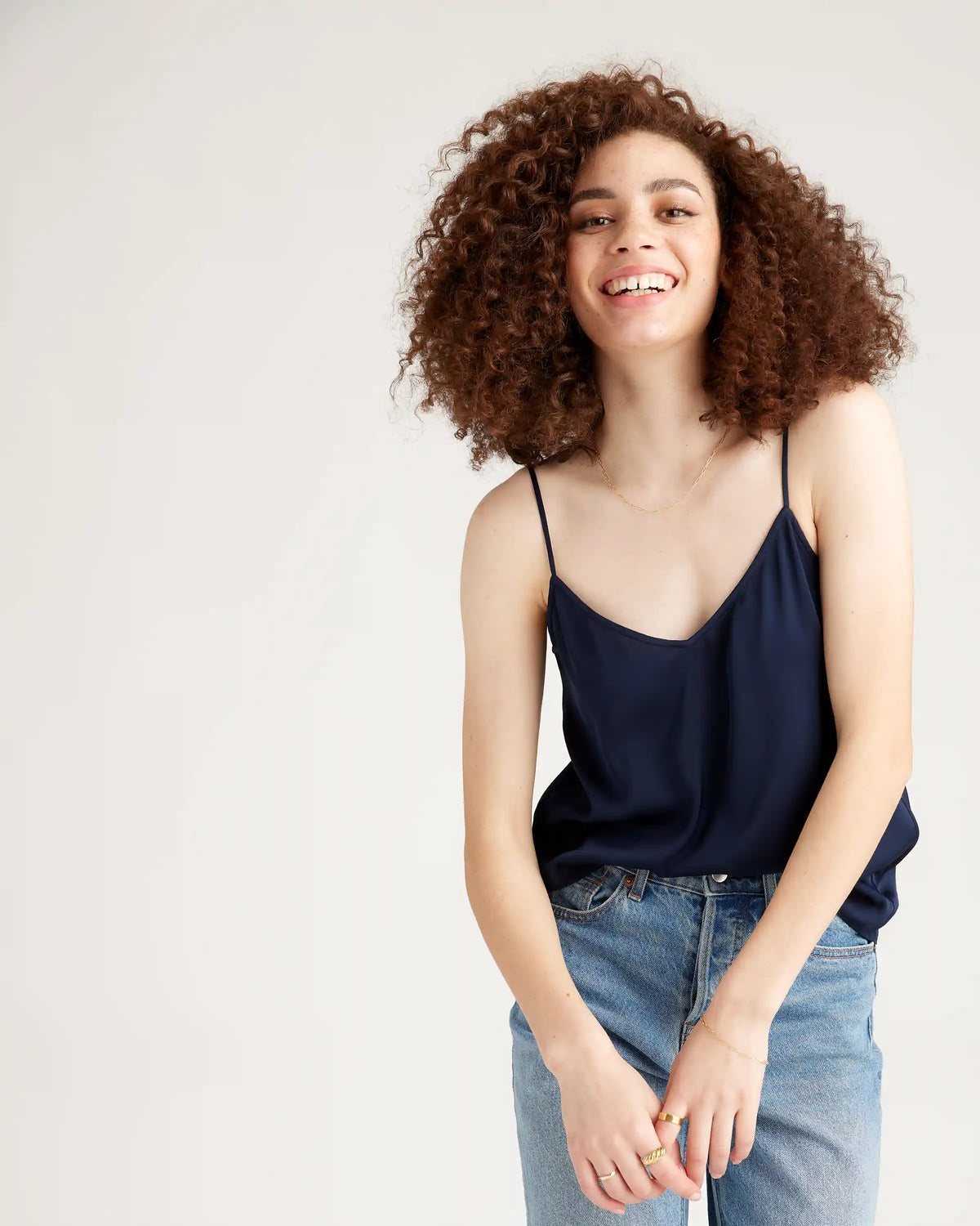 Washable Stretch Silk V-Neck Cami