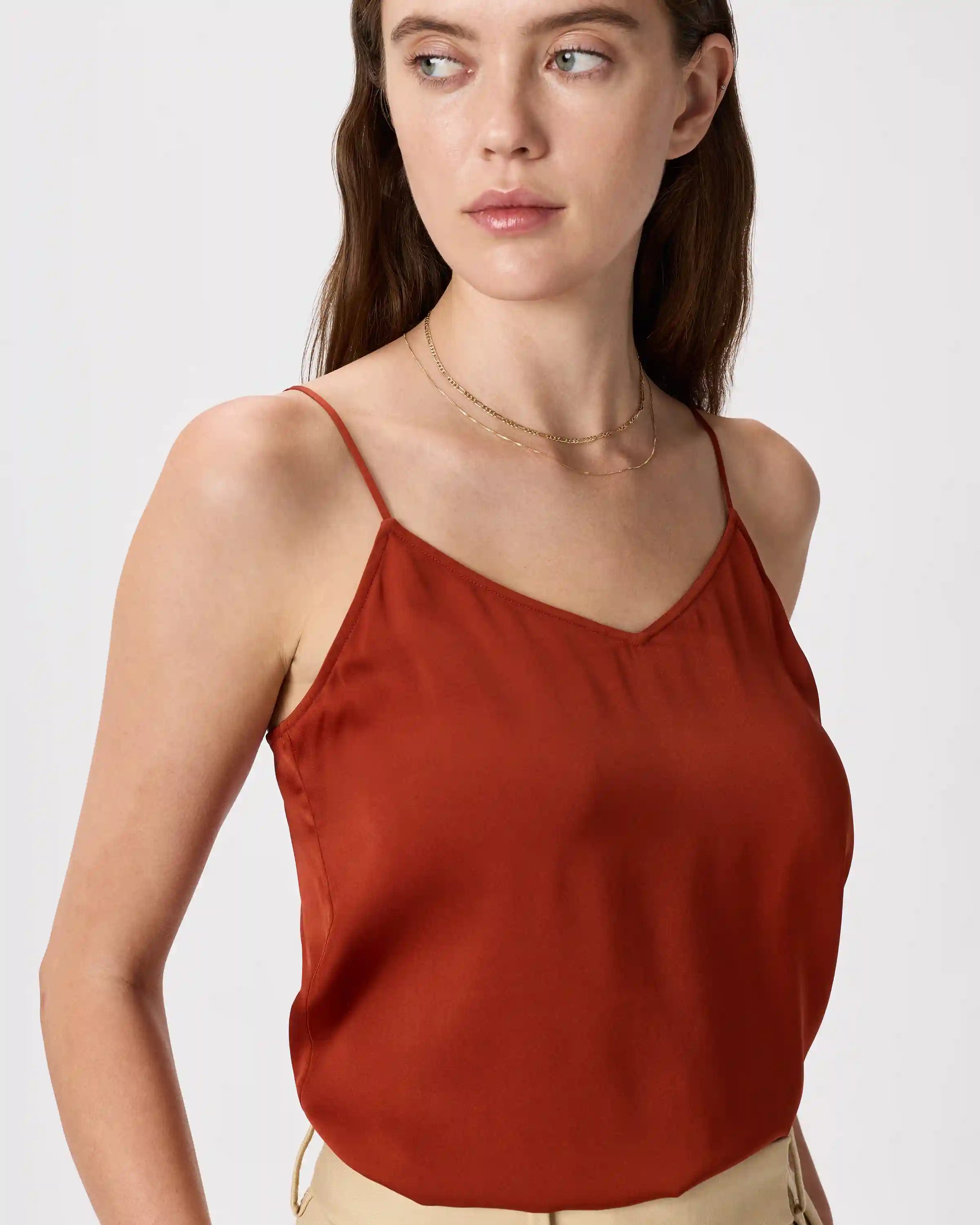 Washable Stretch Silk V-Neck Cami