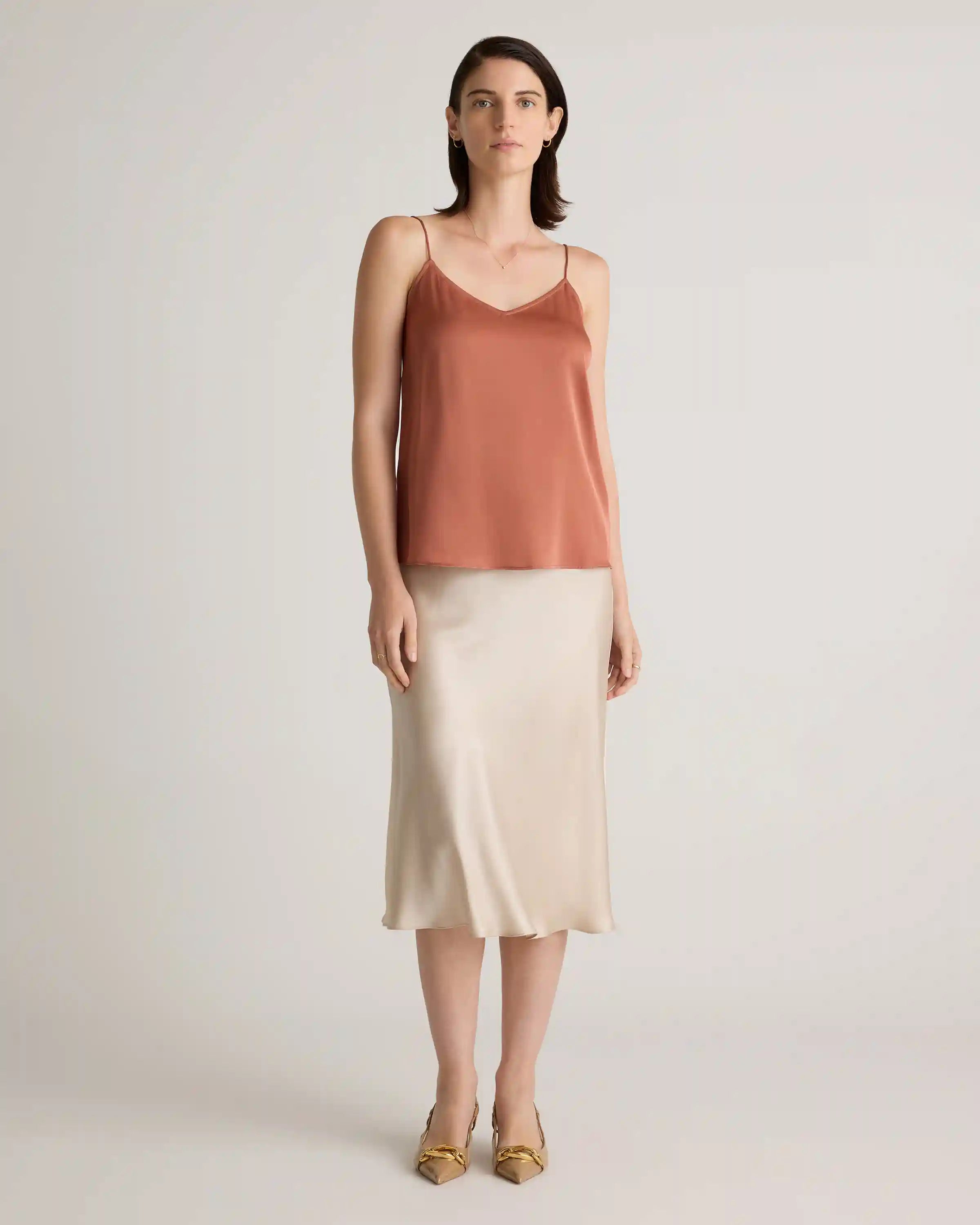 Washable Stretch Silk V-Neck Cami