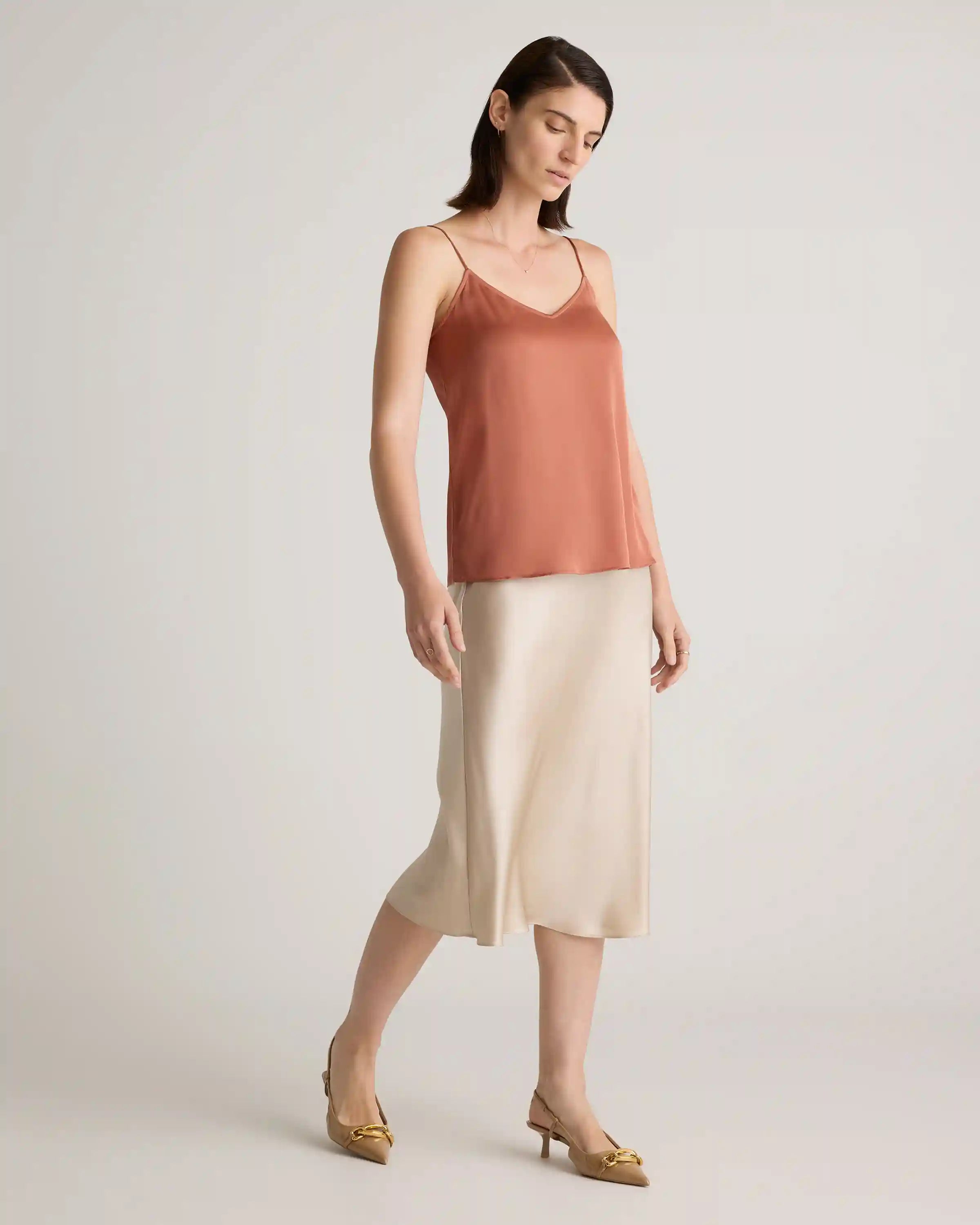 Washable Stretch Silk V-Neck Cami