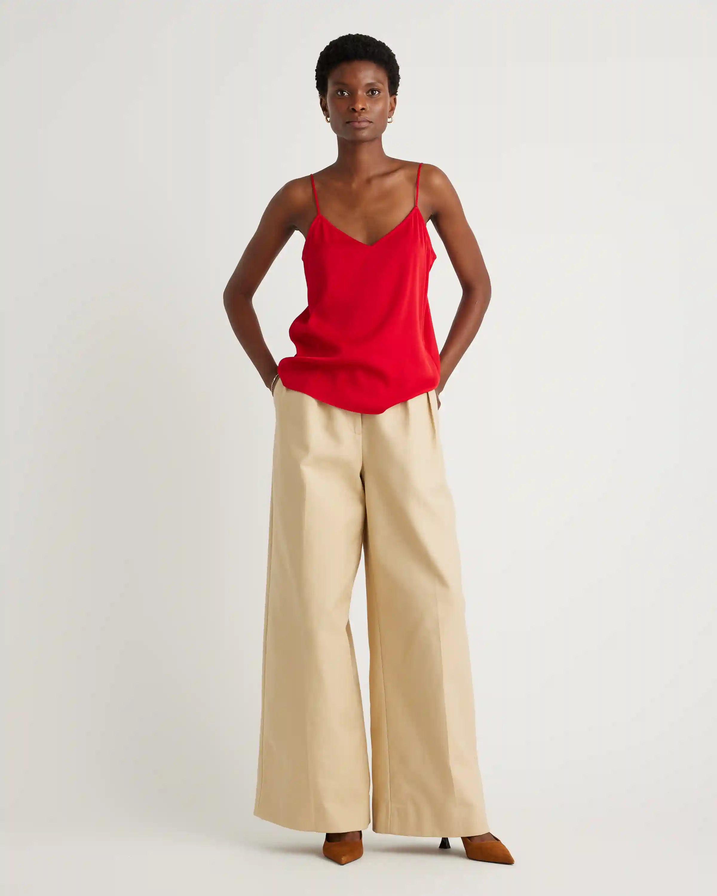 Washable Stretch Silk V-Neck Cami