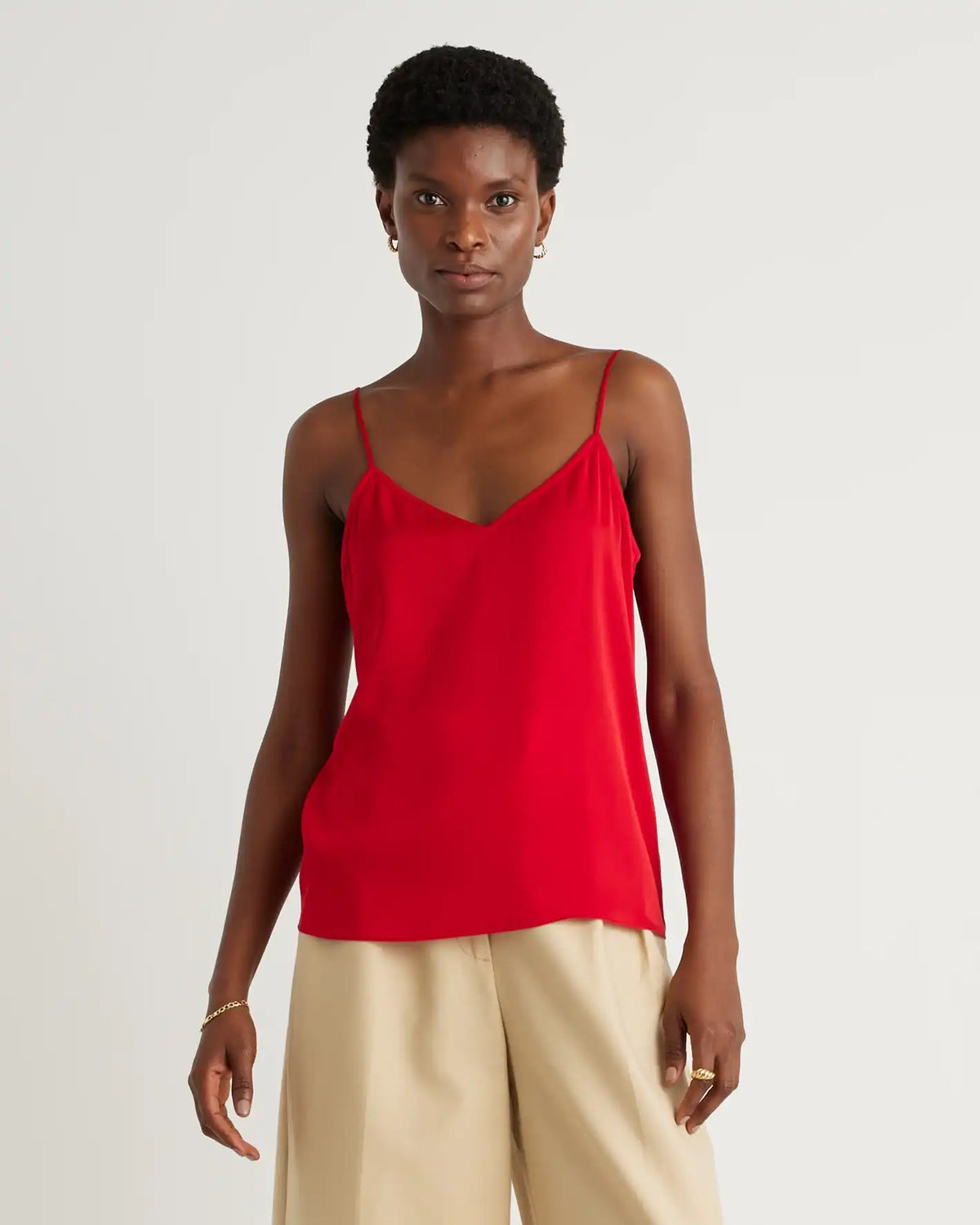 Washable Stretch Silk V-Neck Cami