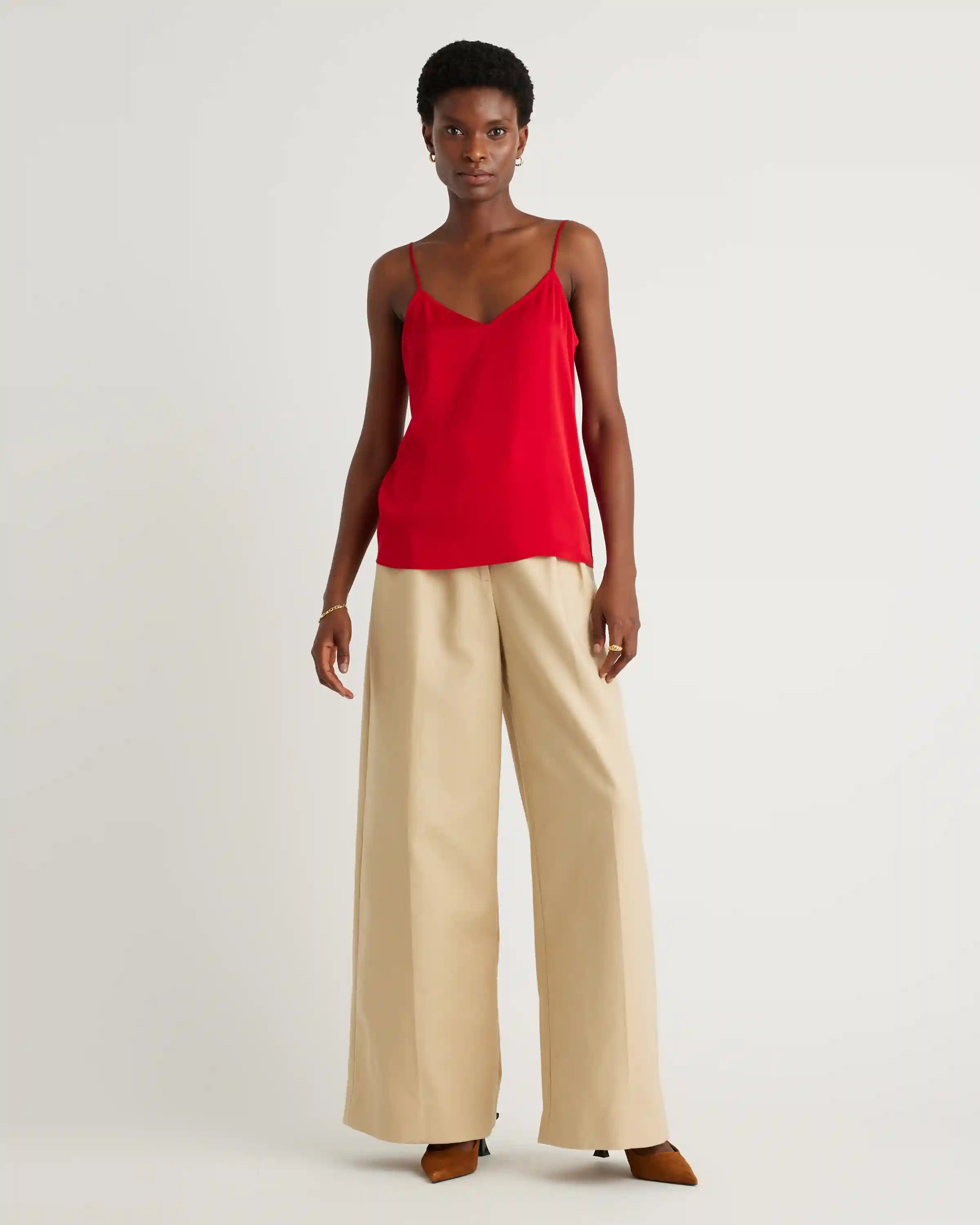 Washable Stretch Silk V-Neck Cami