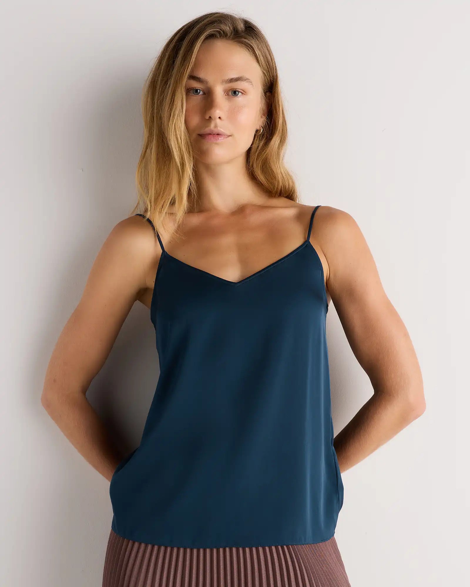 Washable Stretch Silk V-Neck Cami