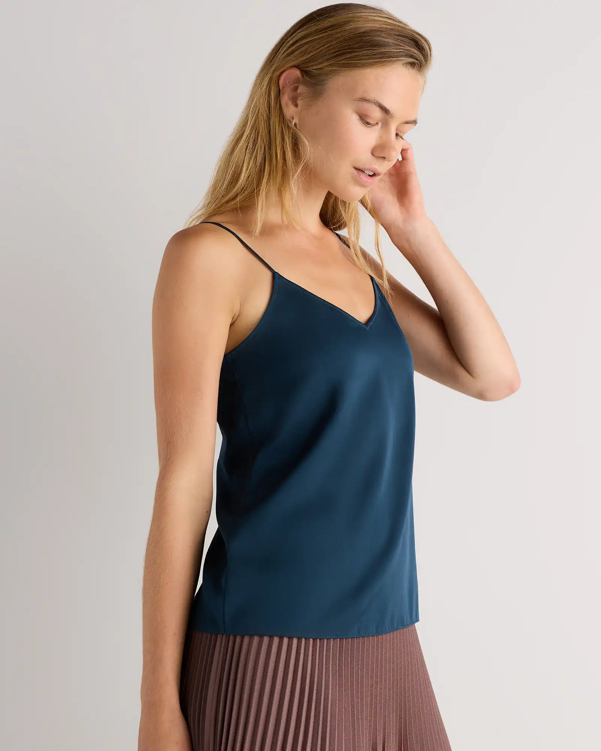 Washable Stretch Silk V-Neck Cami