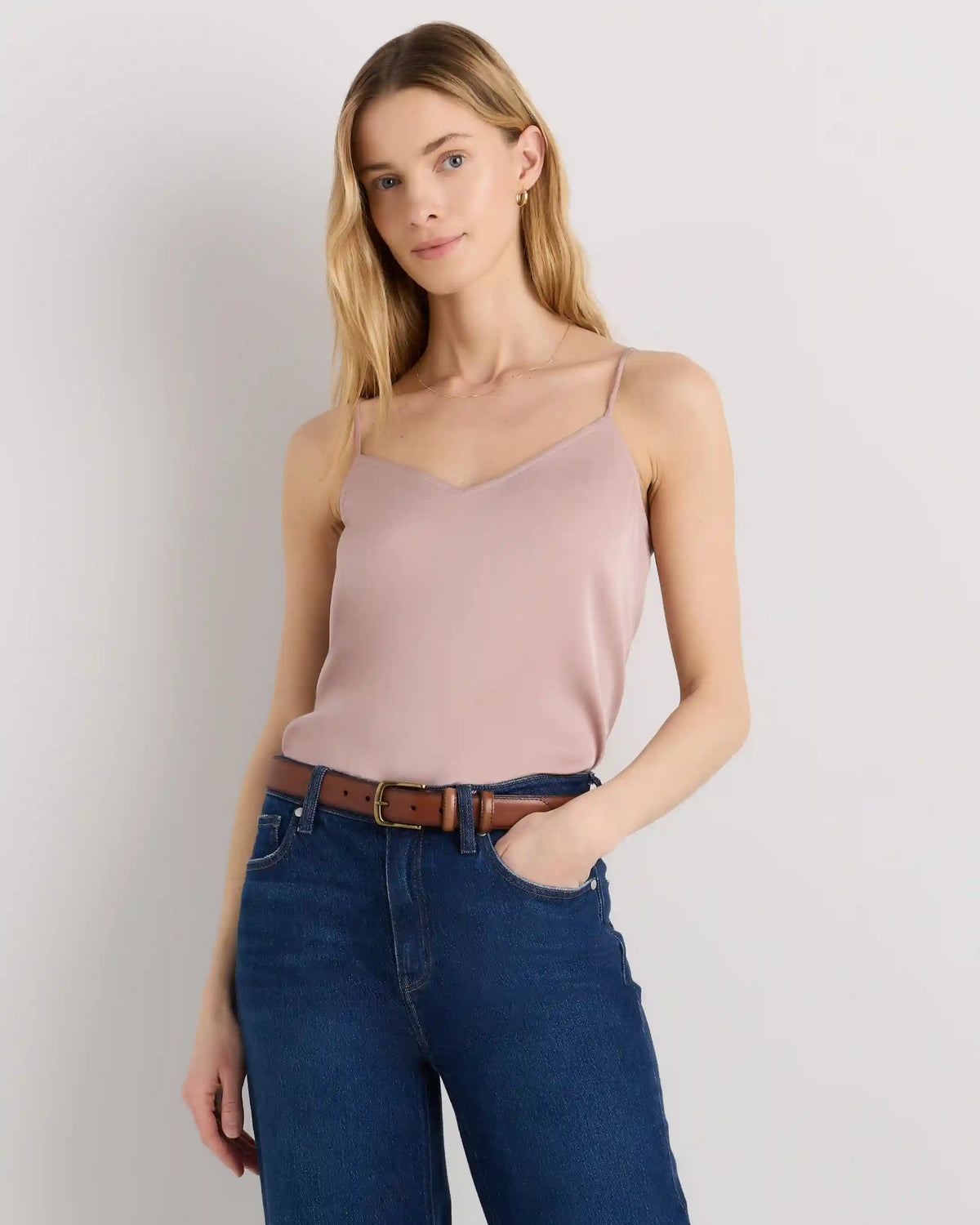Washable Stretch Silk V-Neck Cami