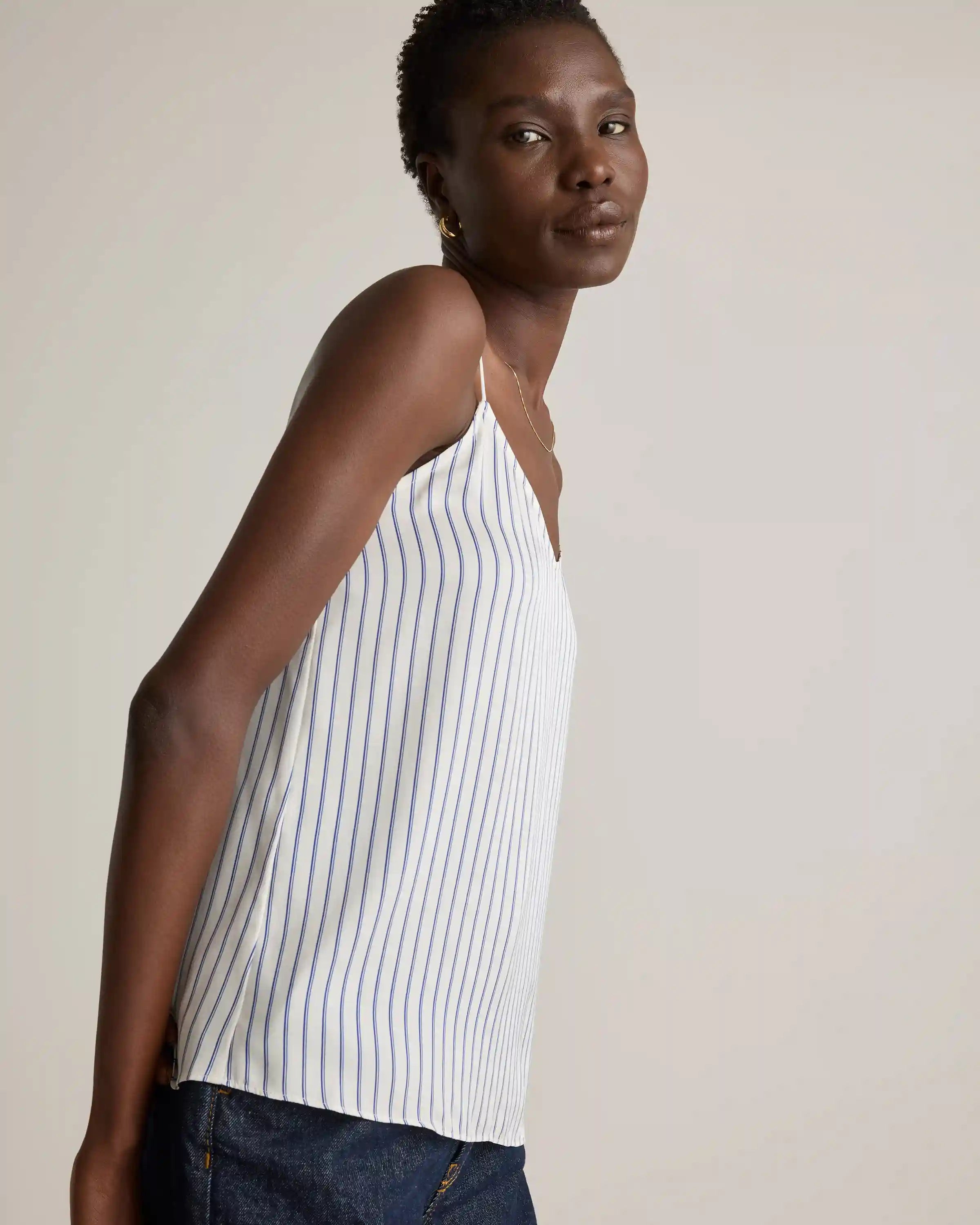 Washable Stretch Silk V-Neck Cami