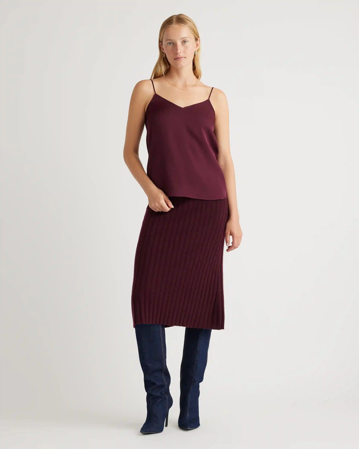 Washable Stretch Silk V-Neck Cami