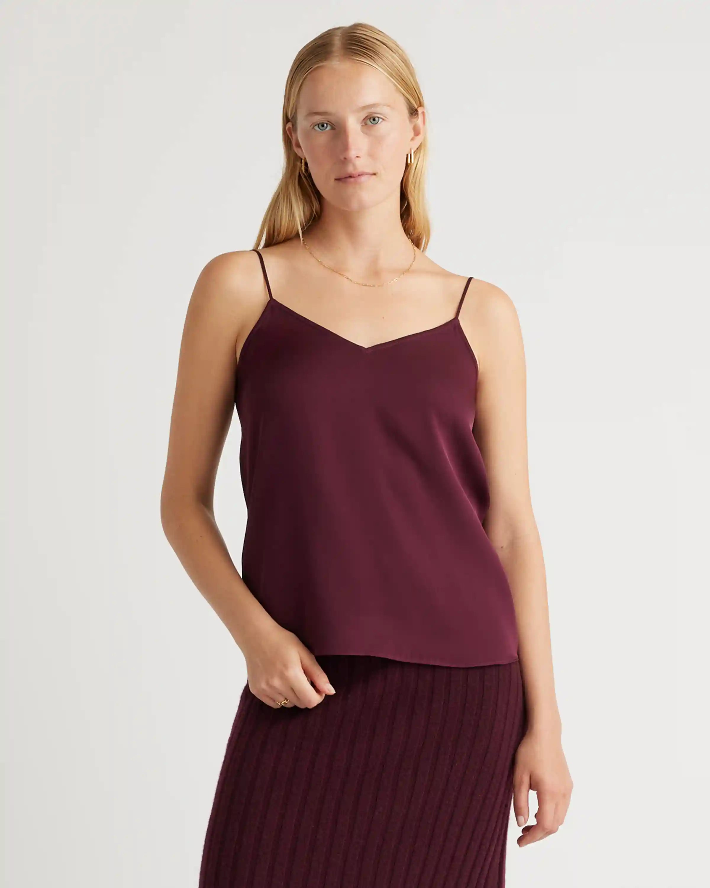 Washable Stretch Silk V-Neck Cami