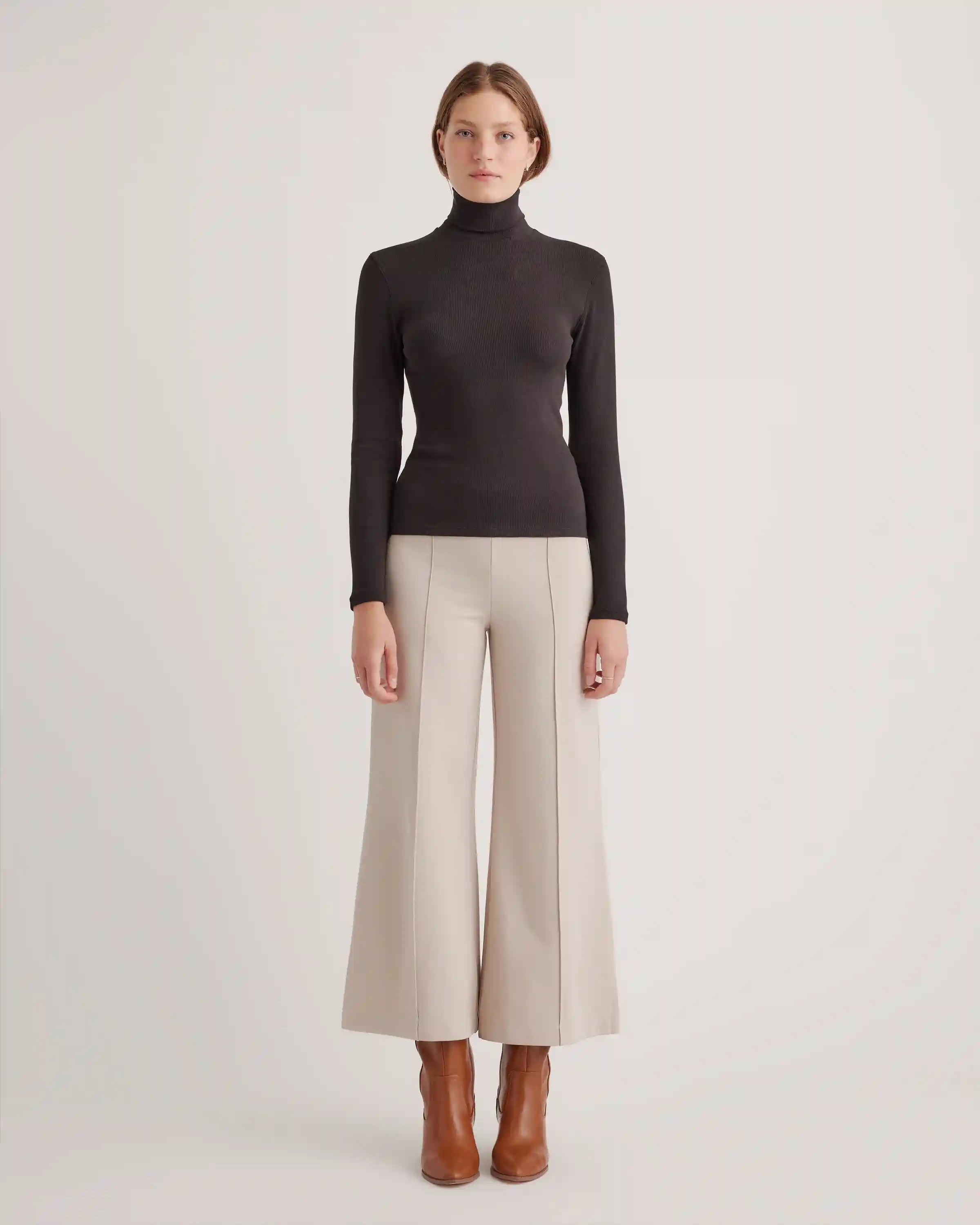 Organic Cotton Micro-Rib Turtleneck