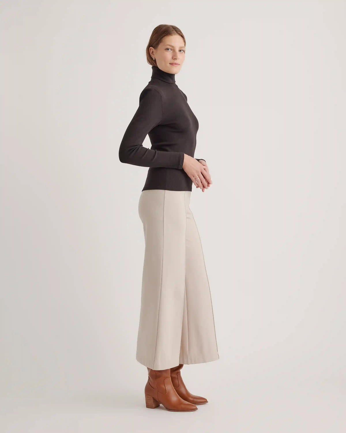 Organic Cotton Micro-Rib Turtleneck