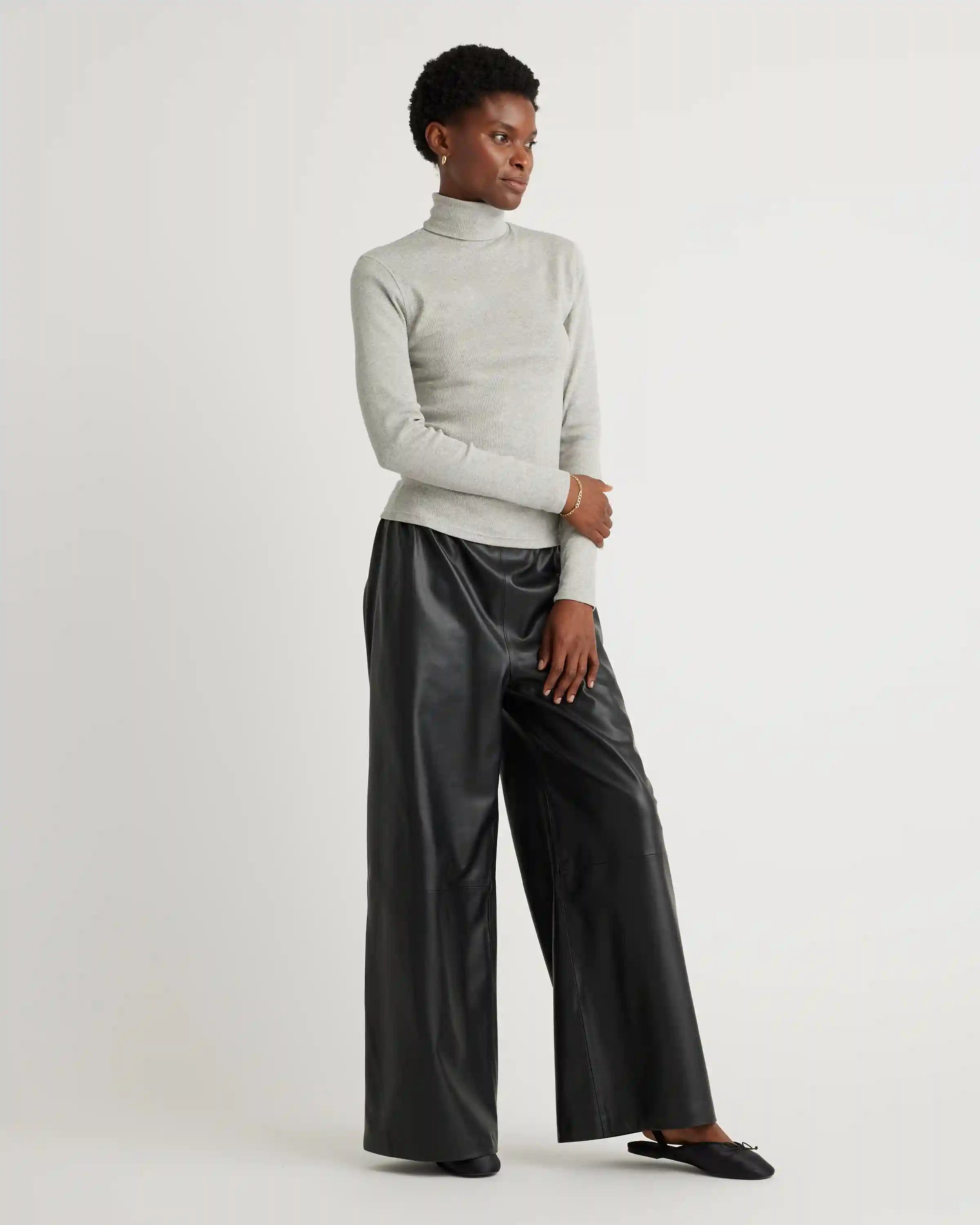 Organic Cotton Micro-Rib Turtleneck