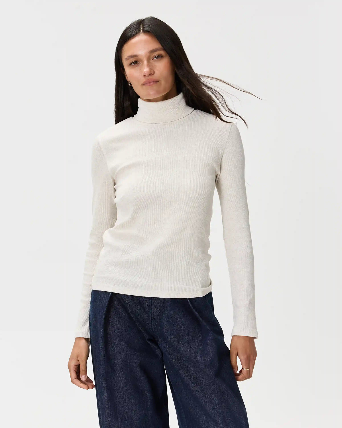 Organic Cotton Micro-Rib Turtleneck