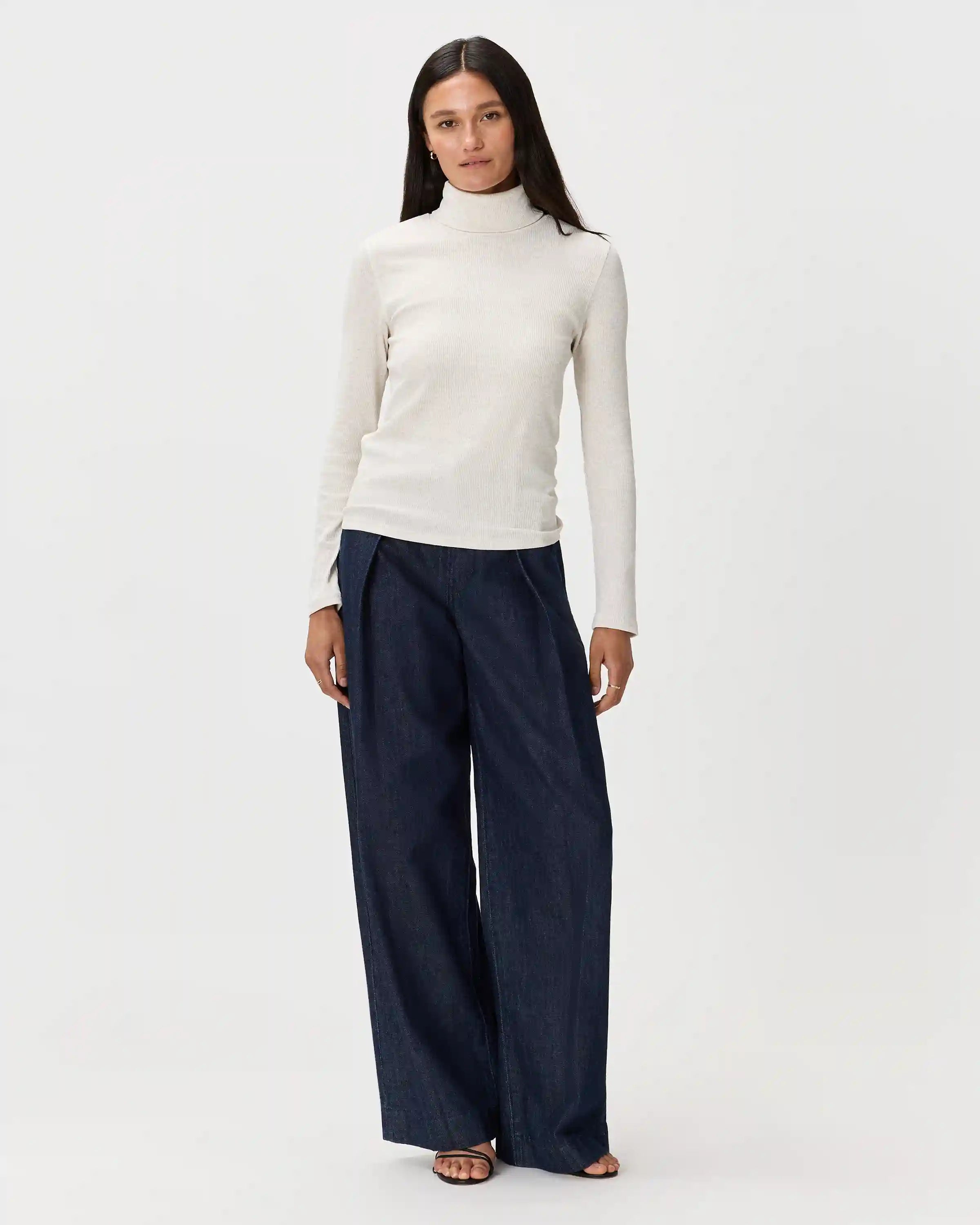 Organic Cotton Micro-Rib Turtleneck