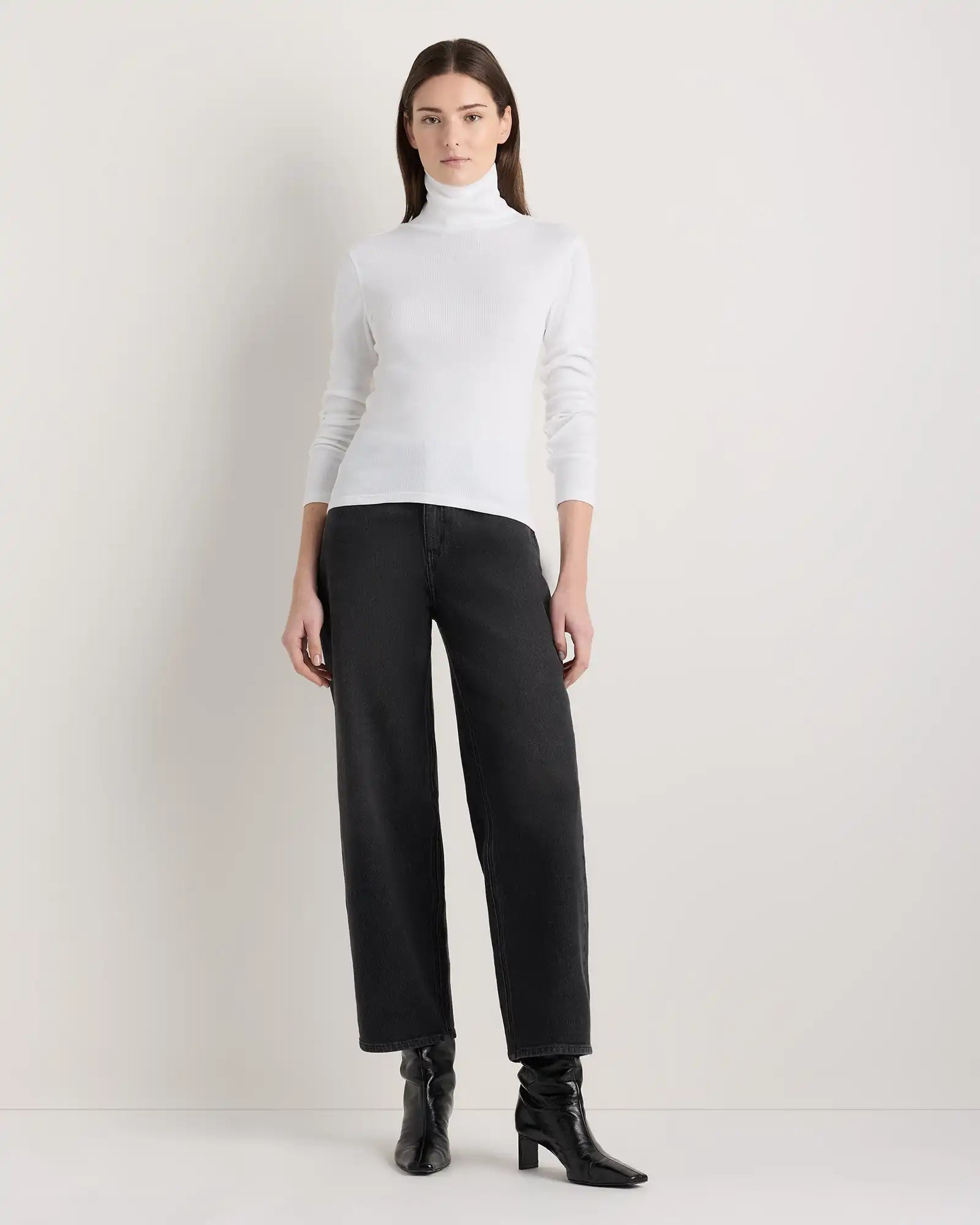 Organic Cotton Micro-Rib Turtleneck