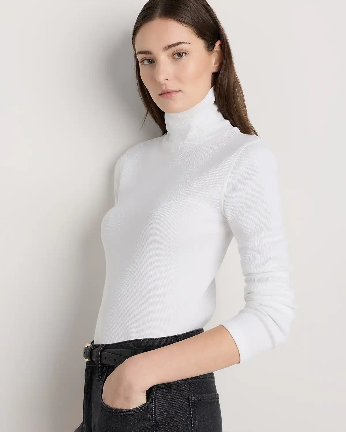 Organic Cotton Micro-Rib Turtleneck