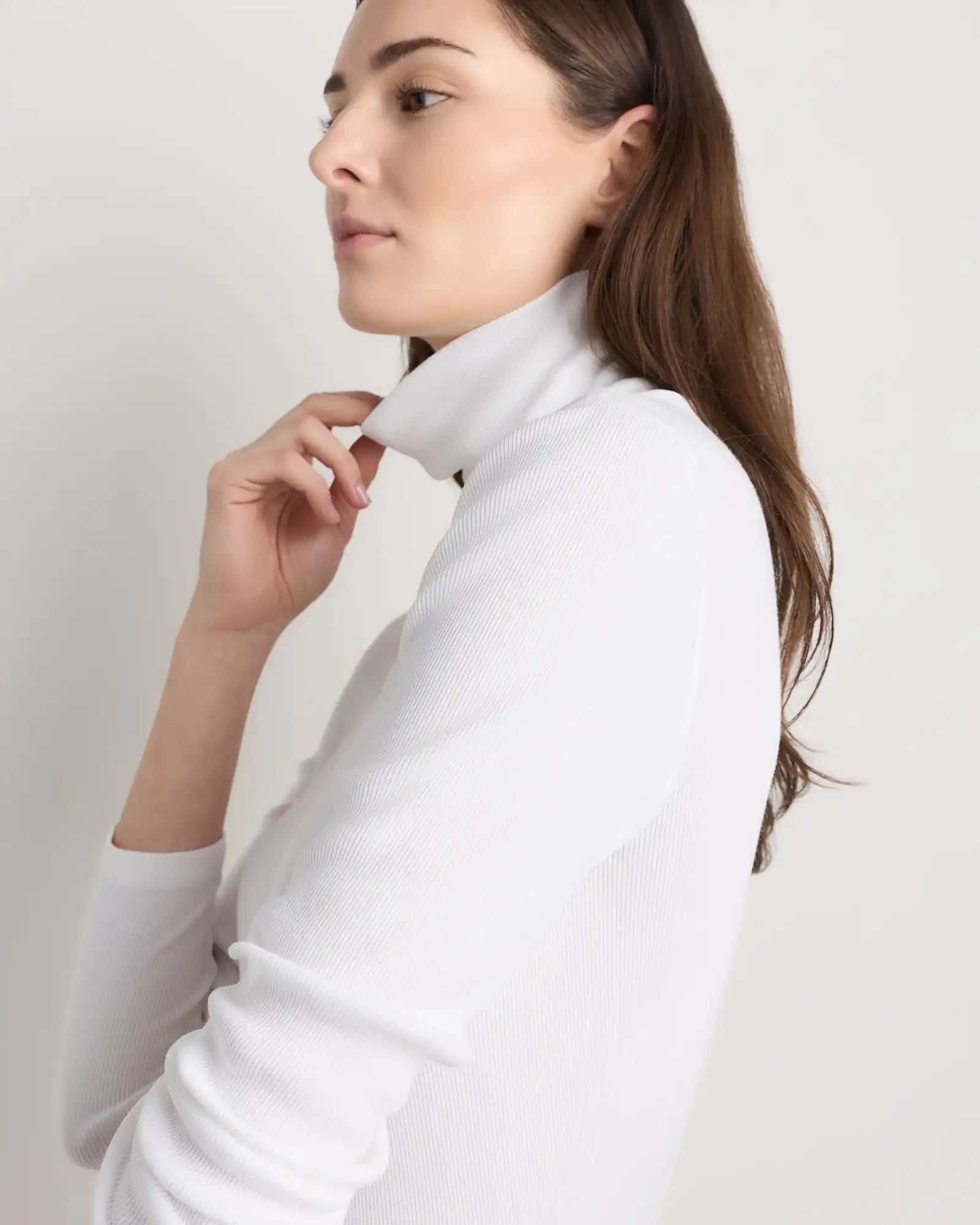 Organic Cotton Micro-Rib Turtleneck
