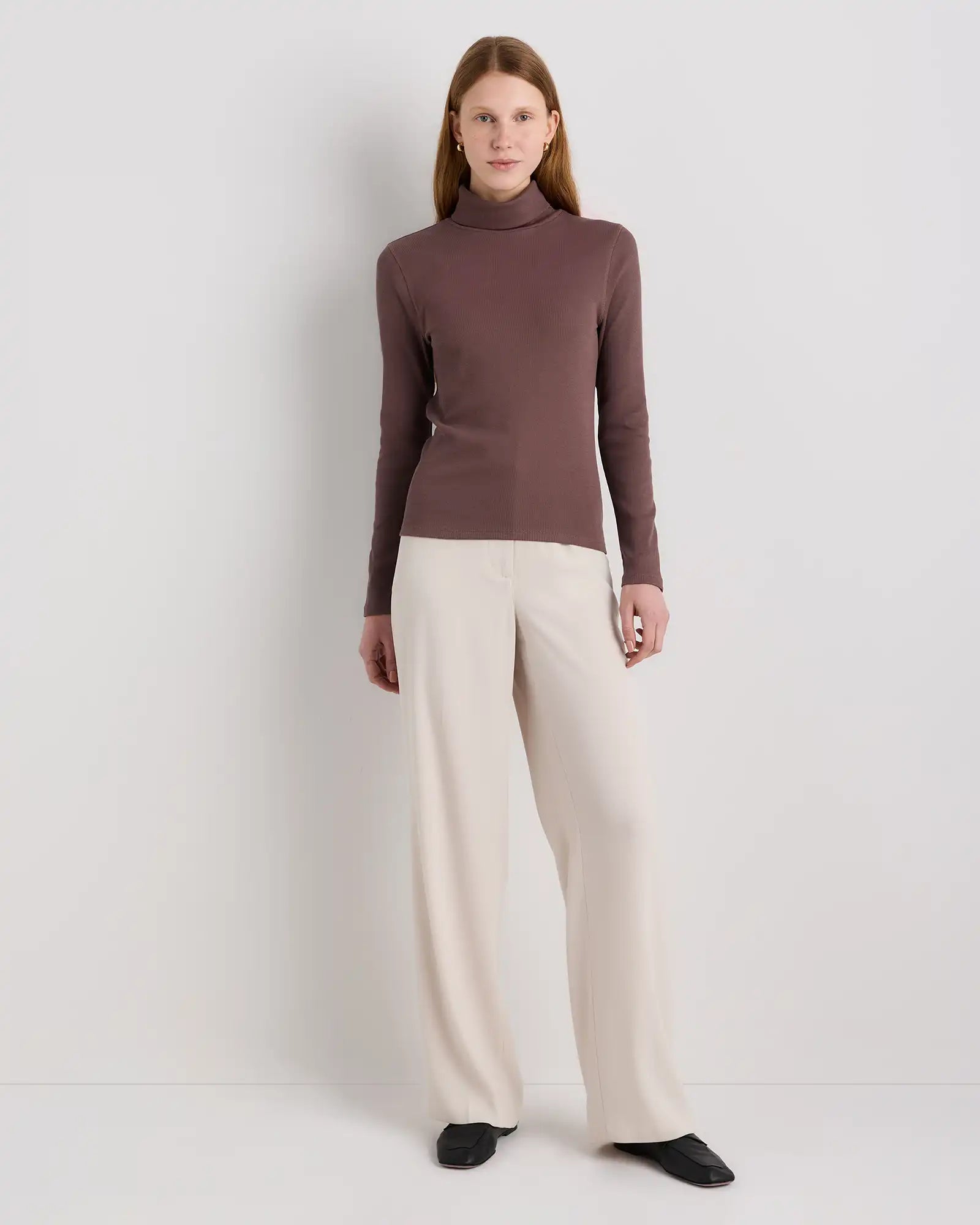 Organic Cotton Micro-Rib Turtleneck