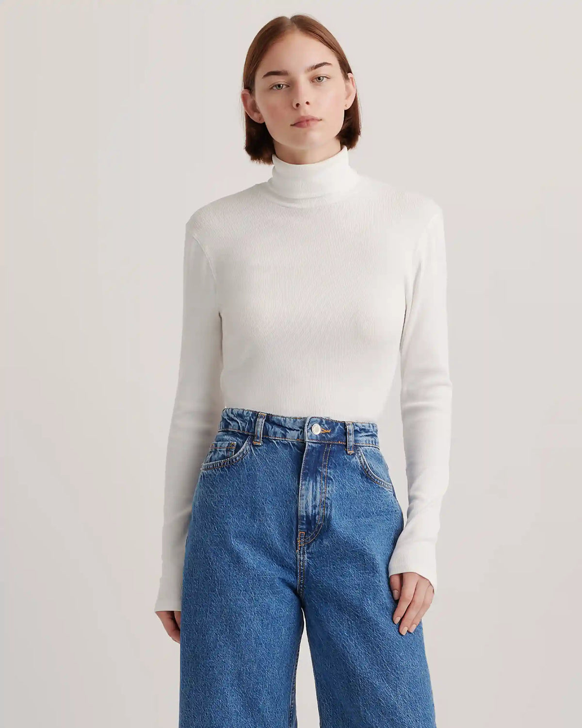 Organic Cotton Micro-Rib Turtleneck