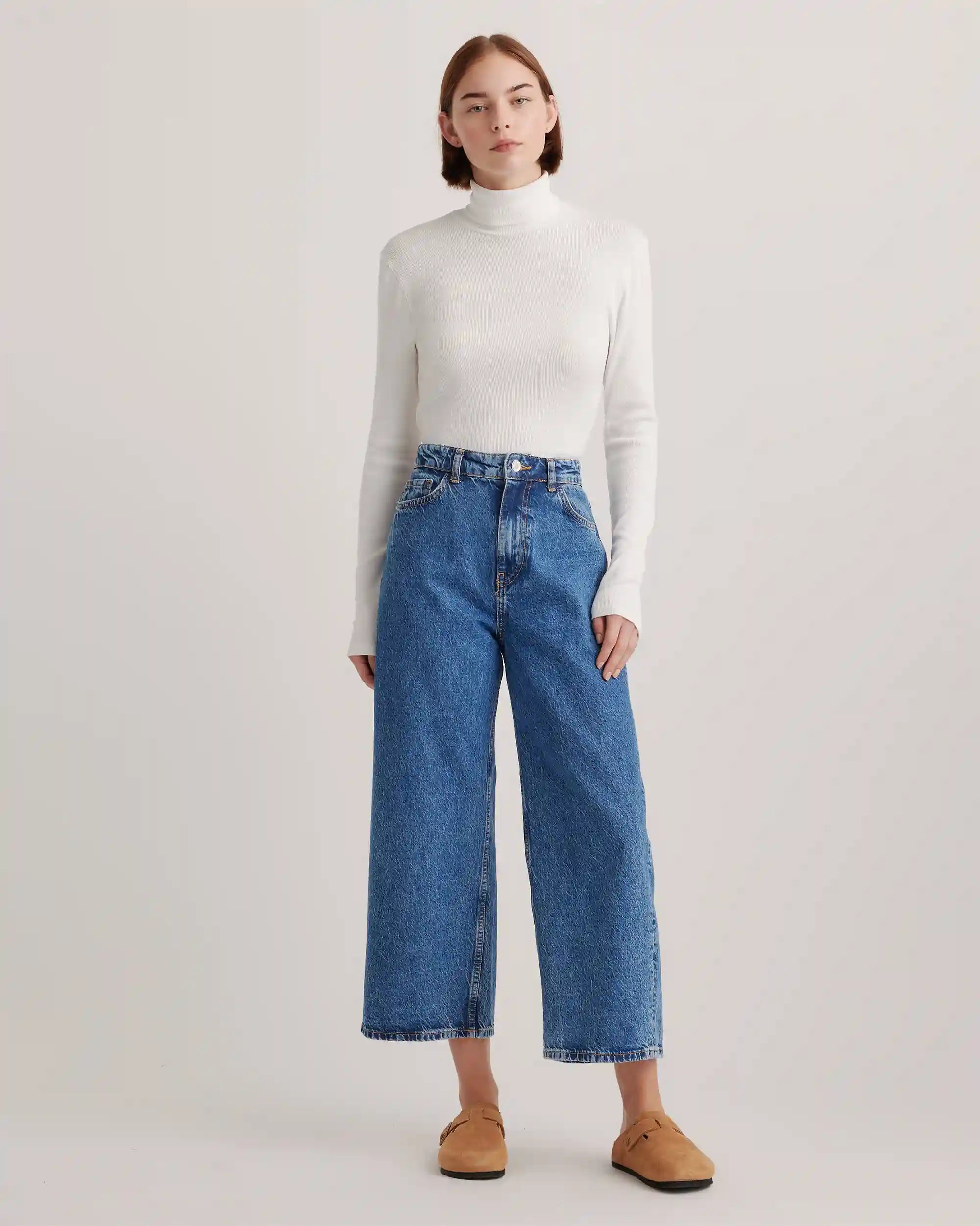 Organic Cotton Micro-Rib Turtleneck
