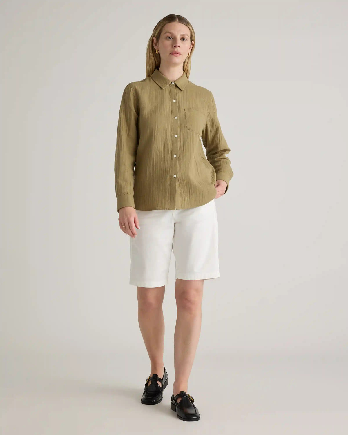 100% Organic Cotton Gauze Long Sleeve Shirt