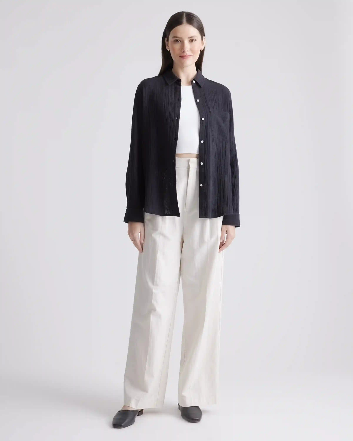 100% Organic Cotton Gauze Long Sleeve Shirt