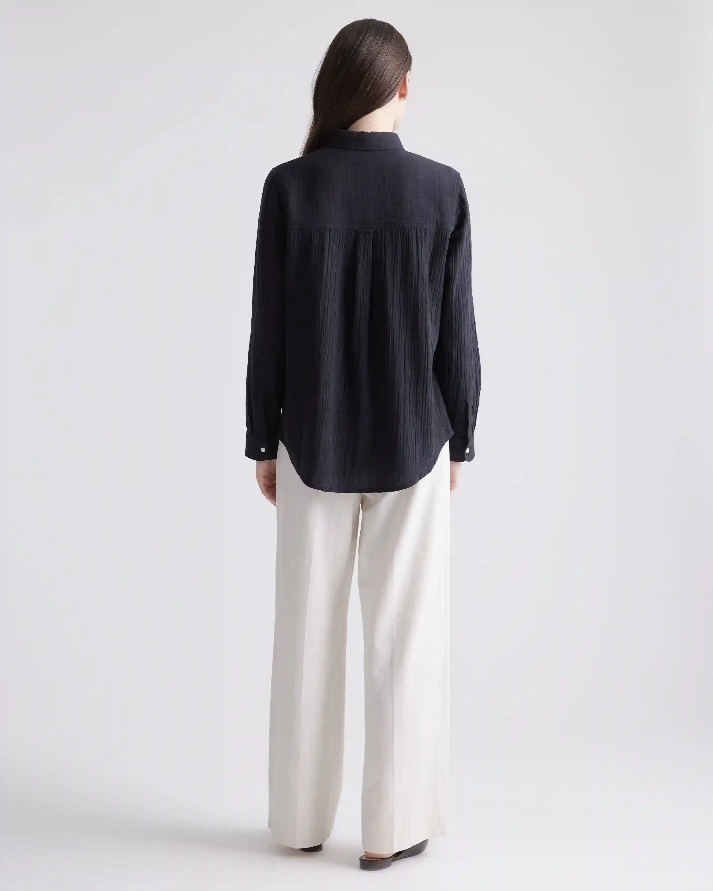 100% Organic Cotton Gauze Long Sleeve Shirt