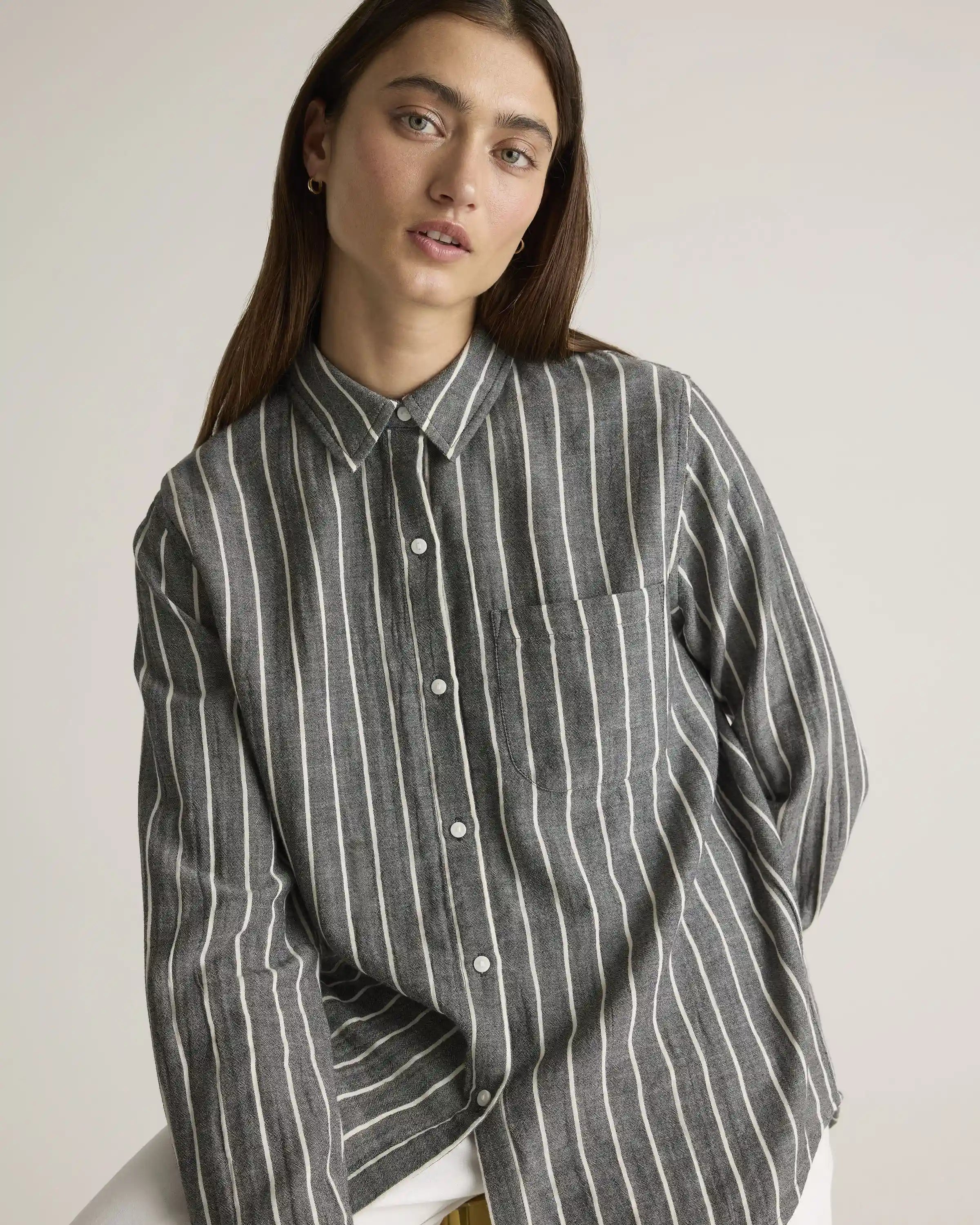 100% Organic Cotton Gauze Long Sleeve Shirt