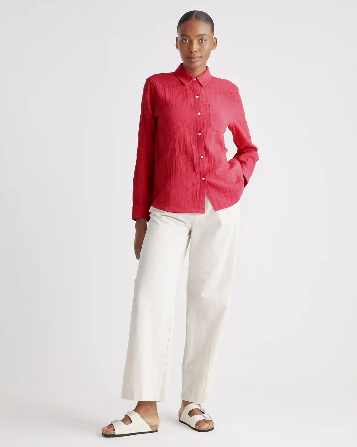100% Organic Cotton Gauze Long Sleeve Shirt