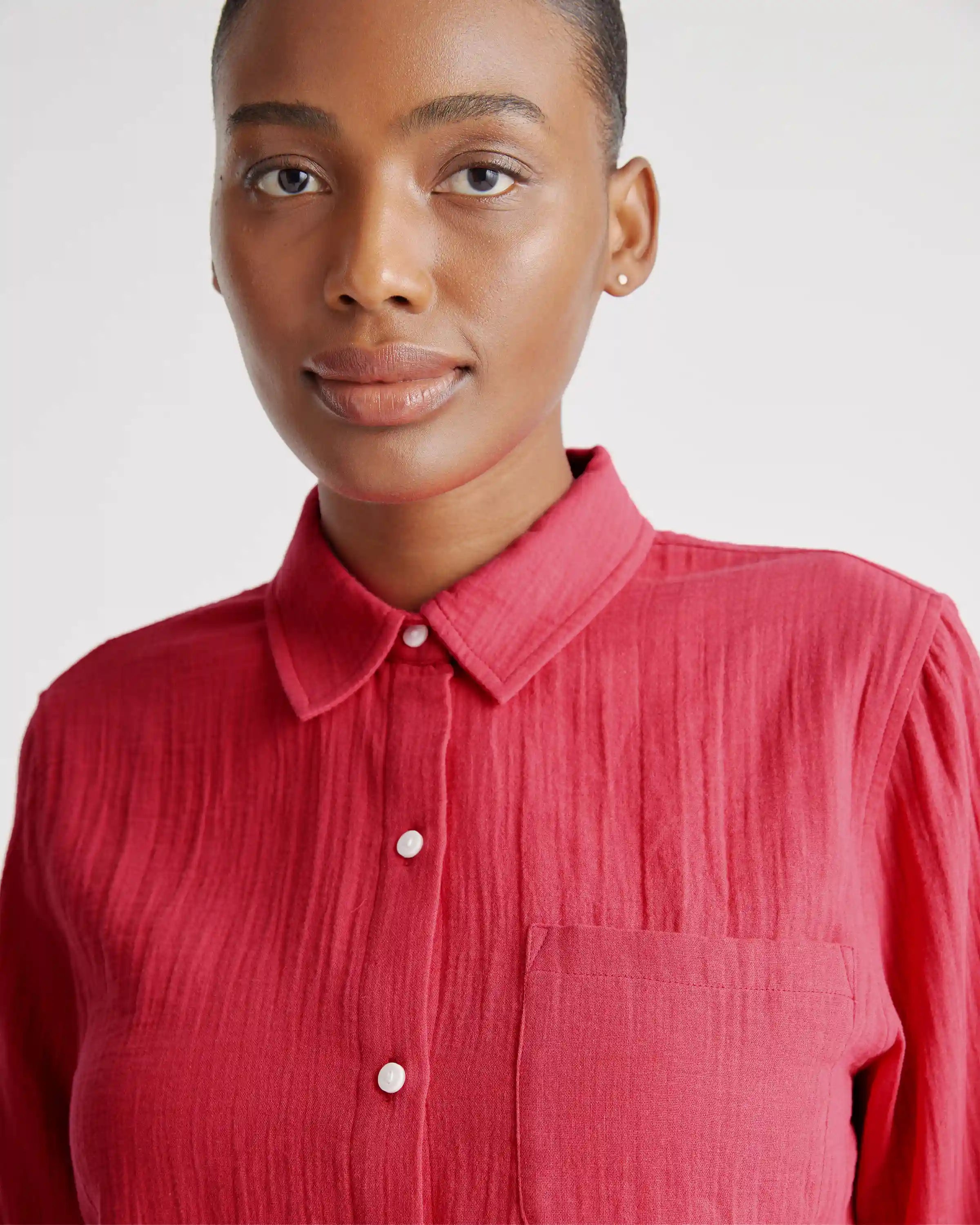 100% Organic Cotton Gauze Long Sleeve Shirt
