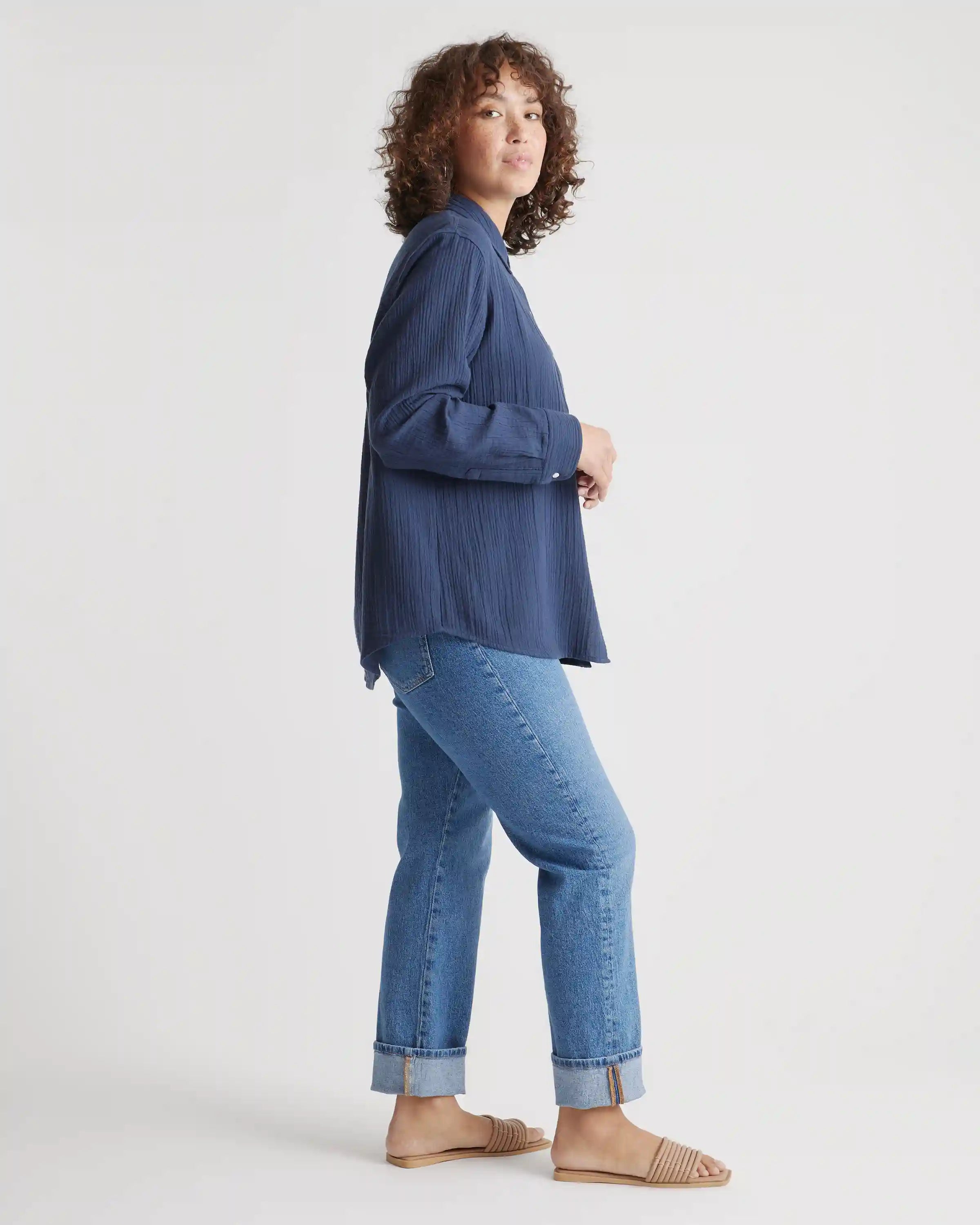 100% Organic Cotton Gauze Long Sleeve Shirt