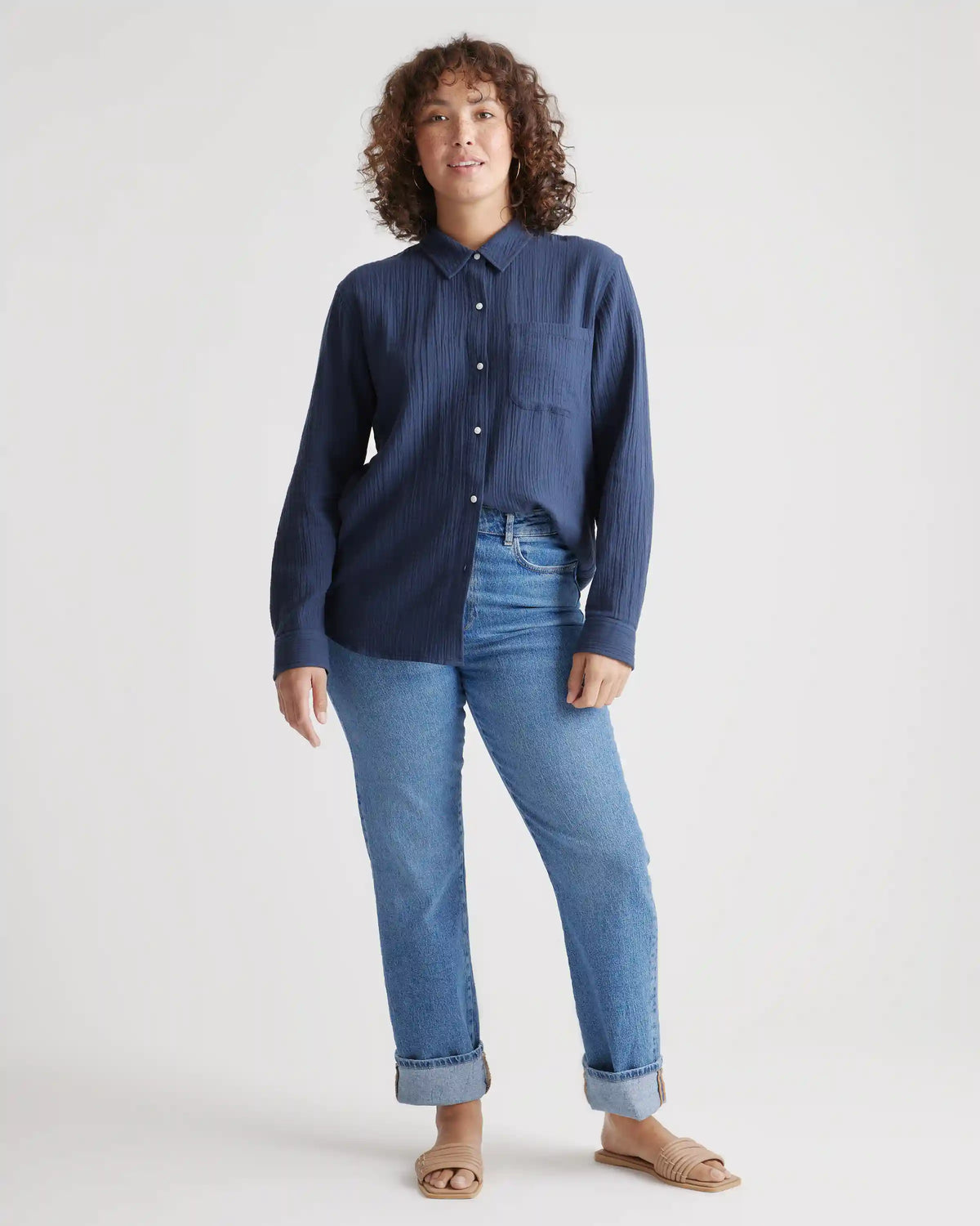 100% Organic Cotton Gauze Long Sleeve Shirt