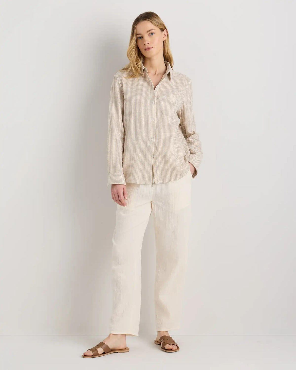 100% Organic Cotton Gauze Long Sleeve Shirt