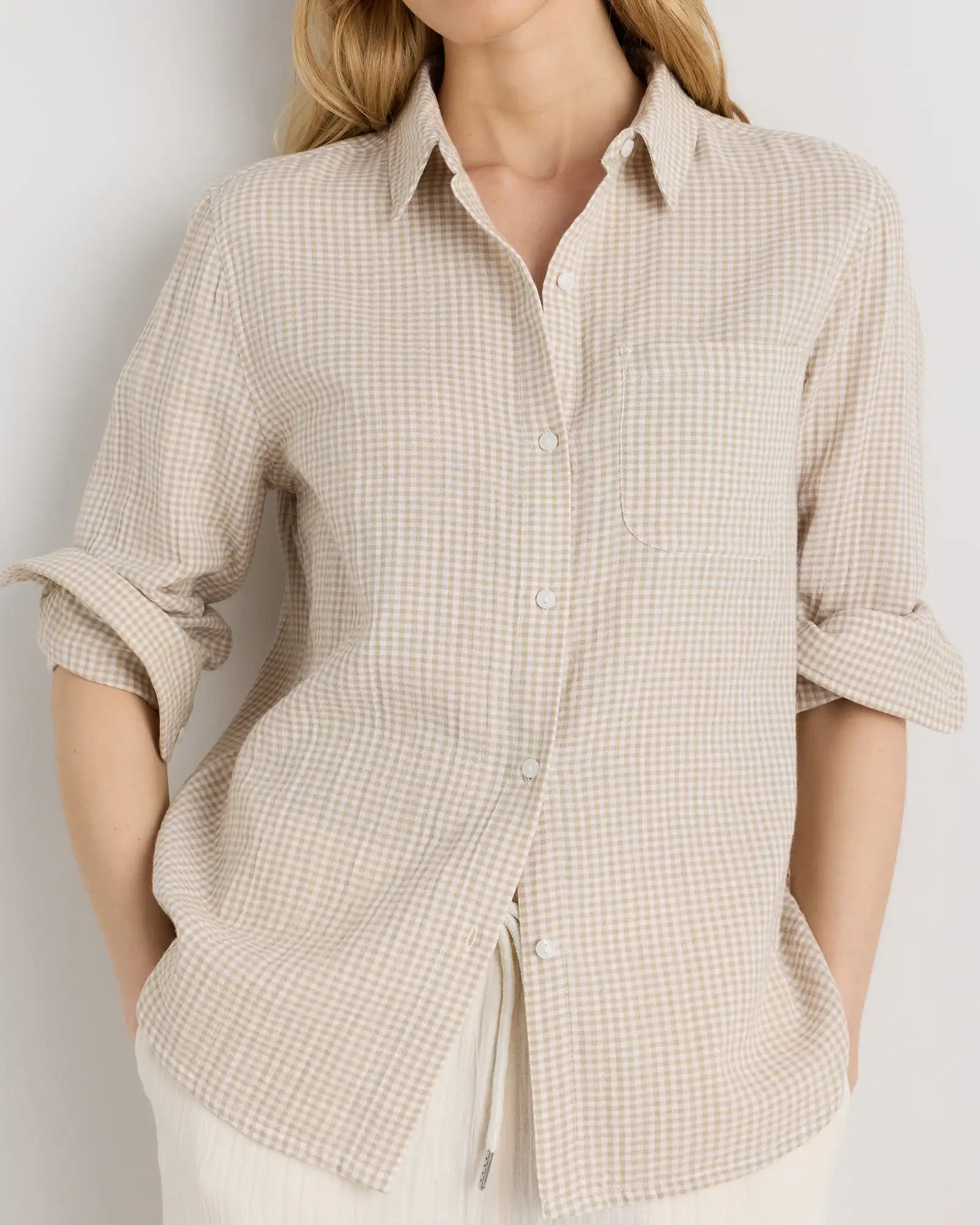 100% Organic Cotton Gauze Long Sleeve Shirt