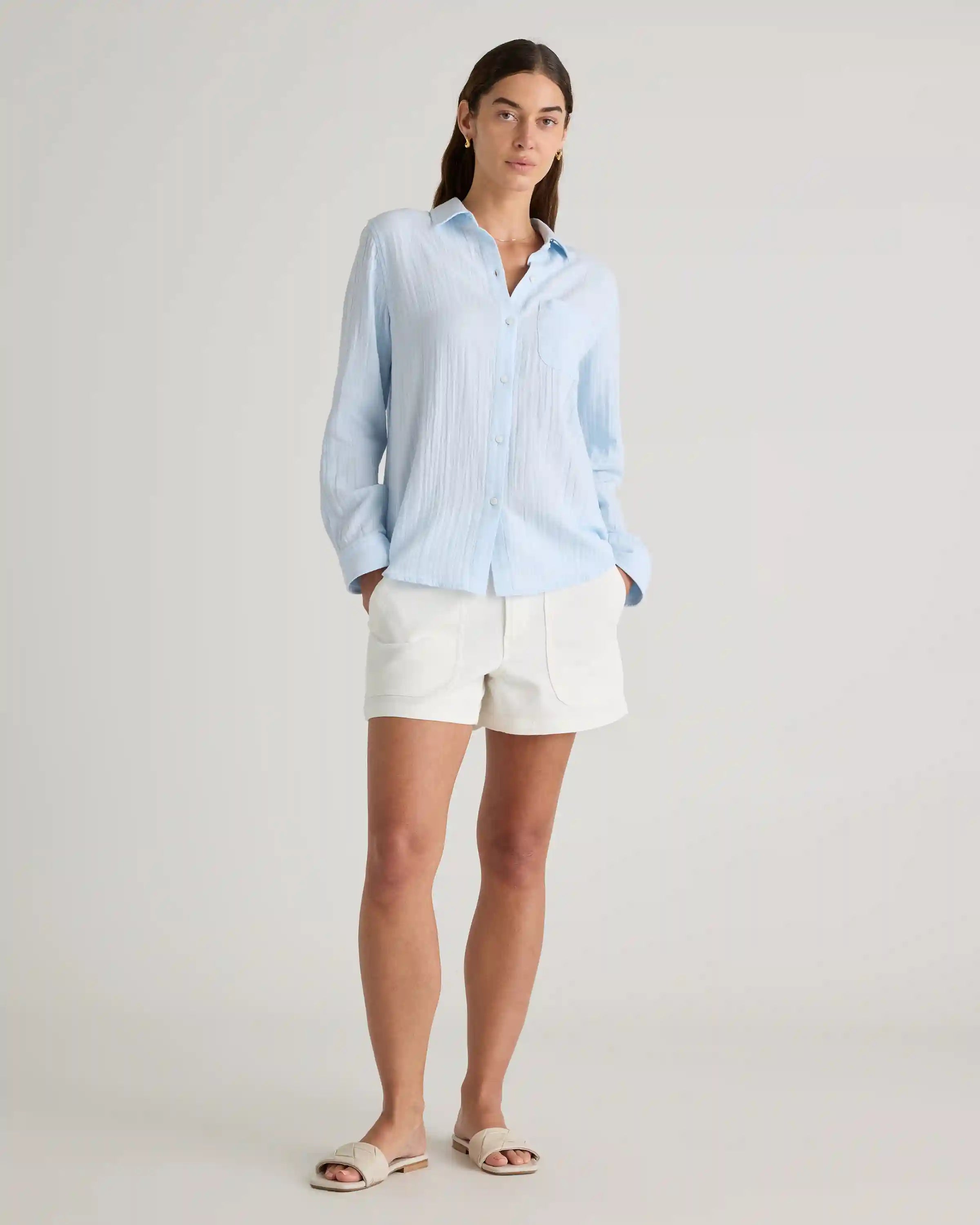 100% Organic Cotton Gauze Long Sleeve Shirt