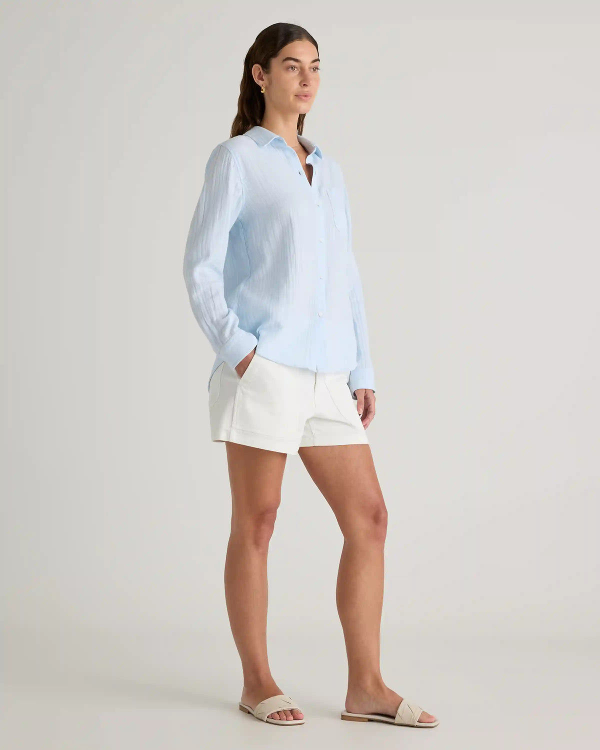100% Organic Cotton Gauze Long Sleeve Shirt