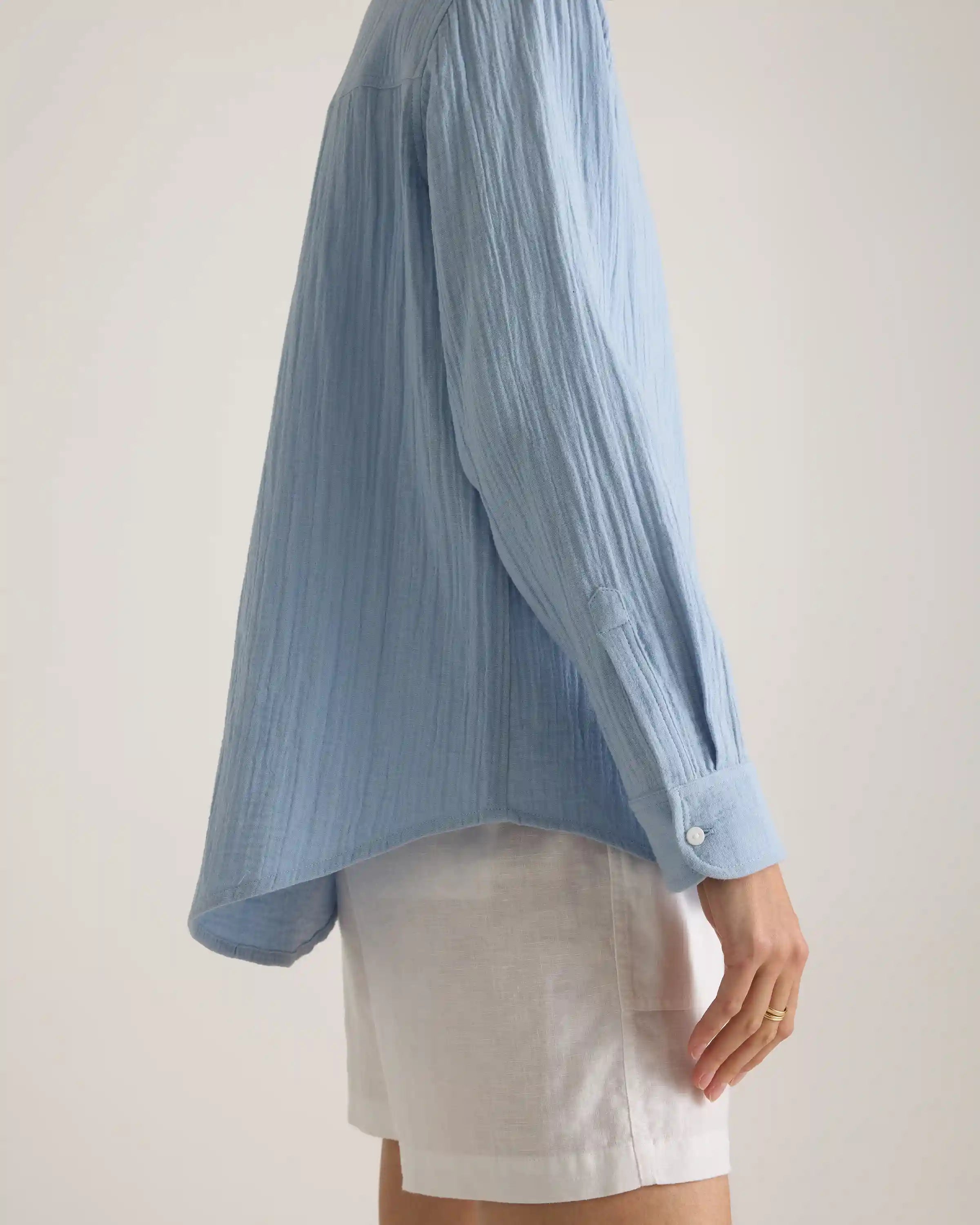 100% Organic Cotton Gauze Long Sleeve Shirt