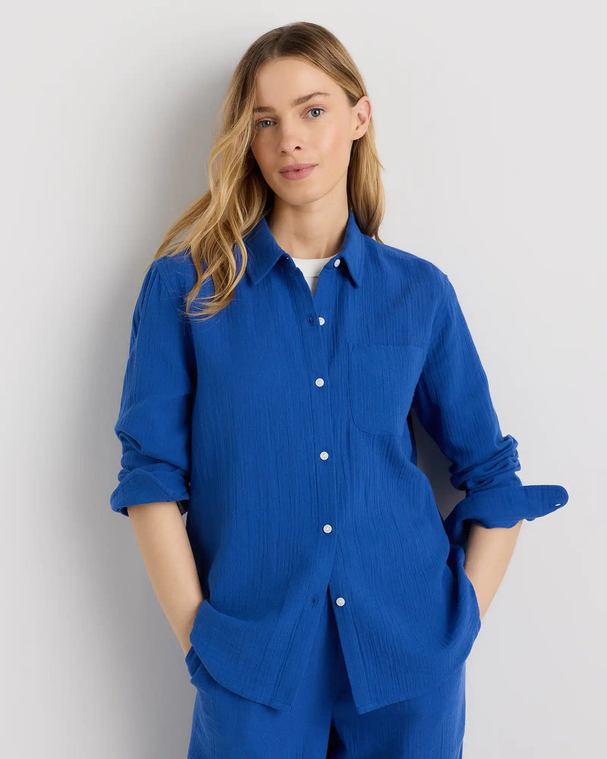 100% Organic Cotton Gauze Long Sleeve Shirt