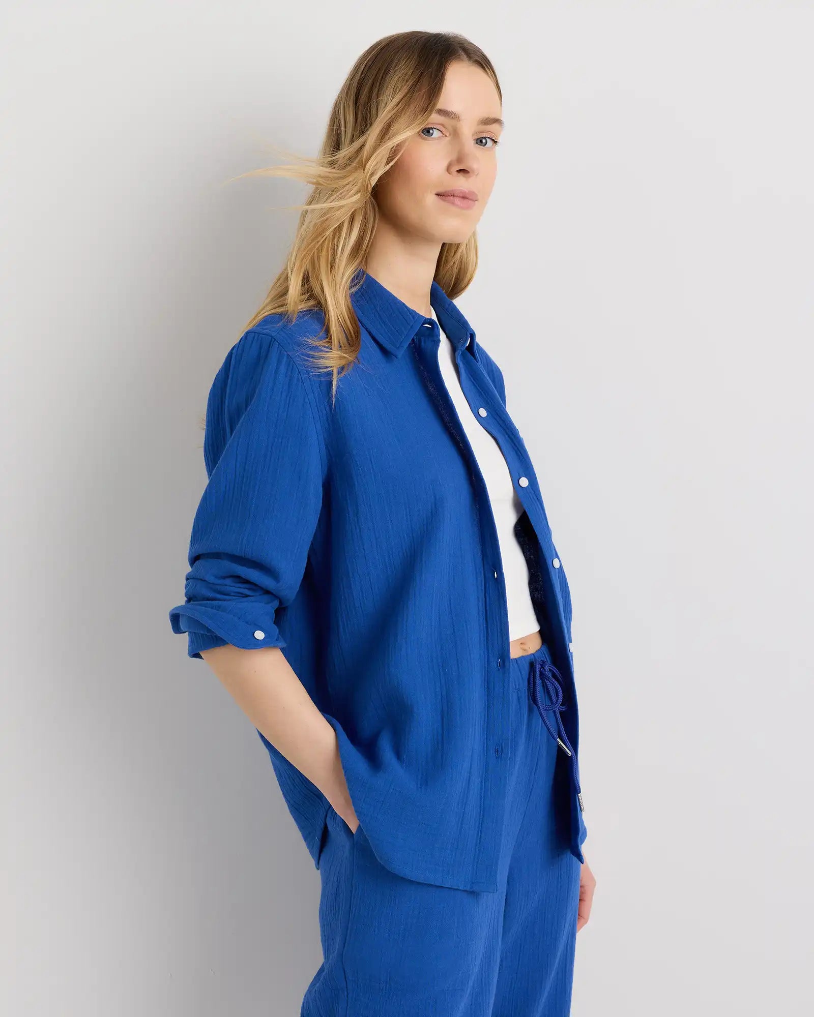100% Organic Cotton Gauze Long Sleeve Shirt