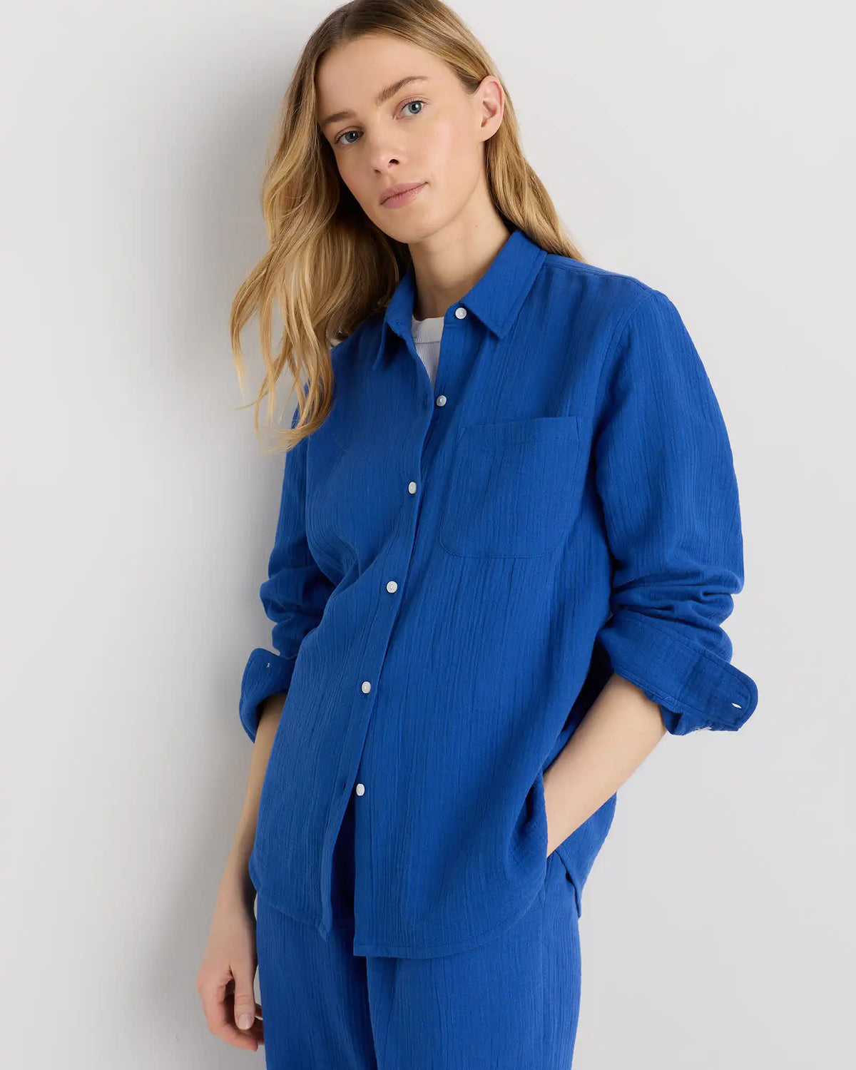 100% Organic Cotton Gauze Long Sleeve Shirt