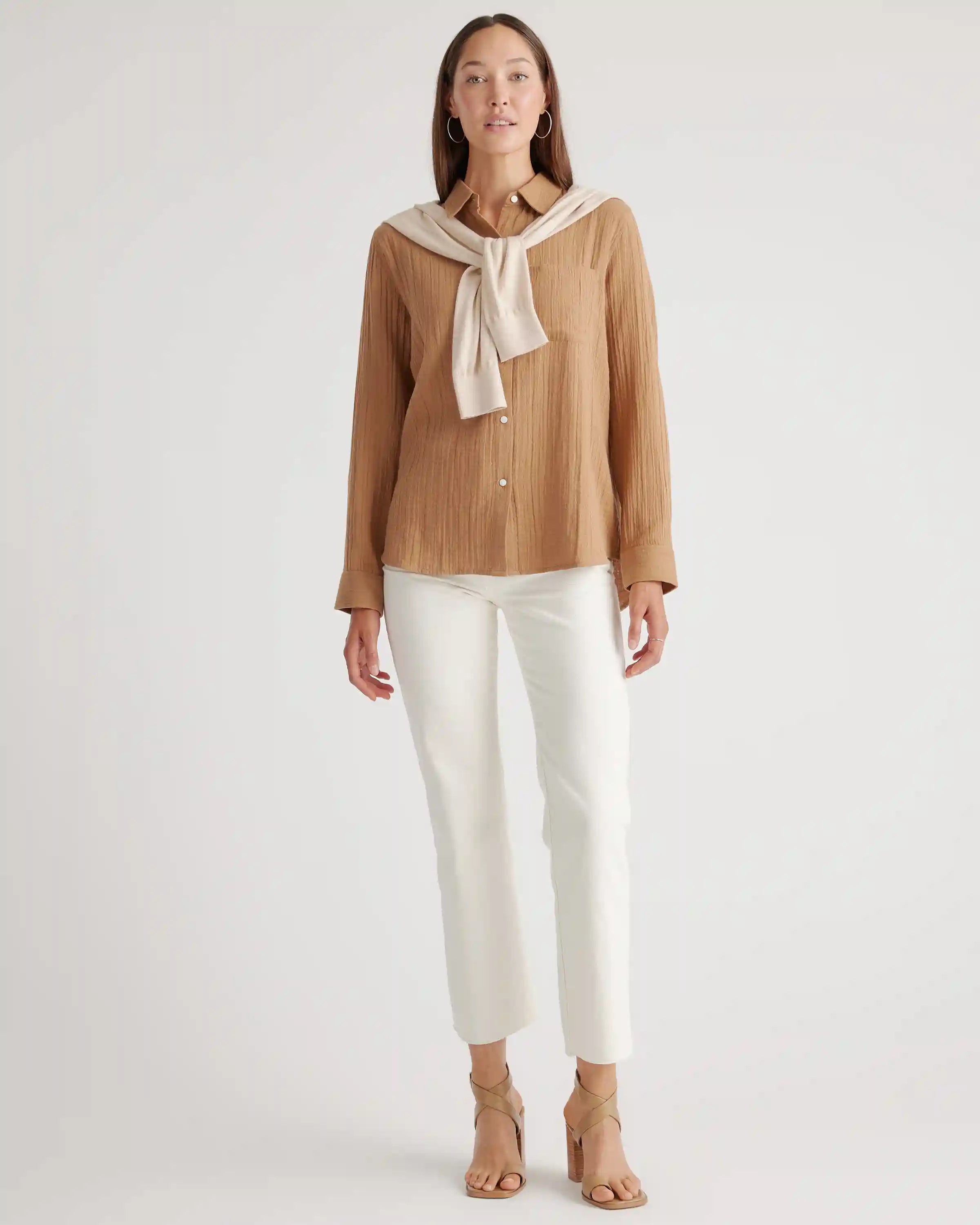 100% Organic Cotton Gauze Long Sleeve Shirt