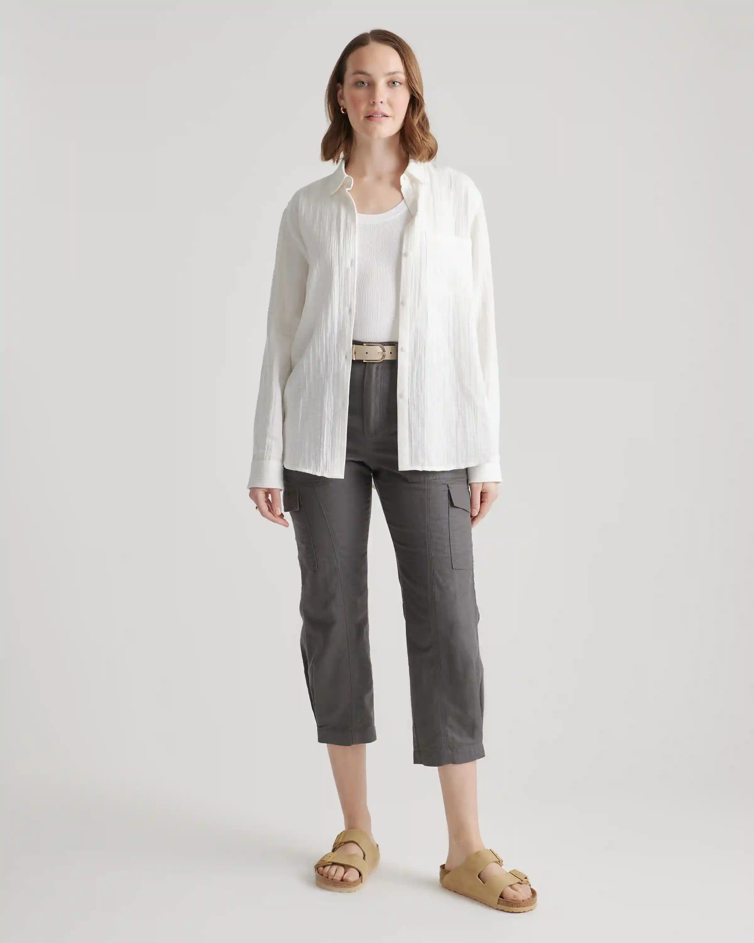 100% Organic Cotton Gauze Long Sleeve Shirt
