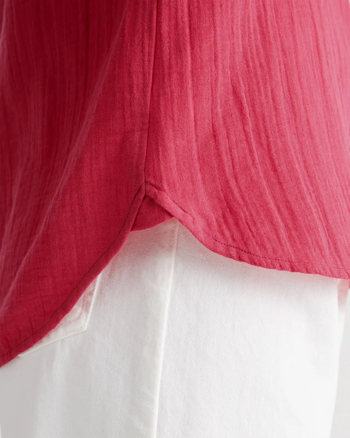 100% Organic Cotton Gauze Roll Sleeve Shirt