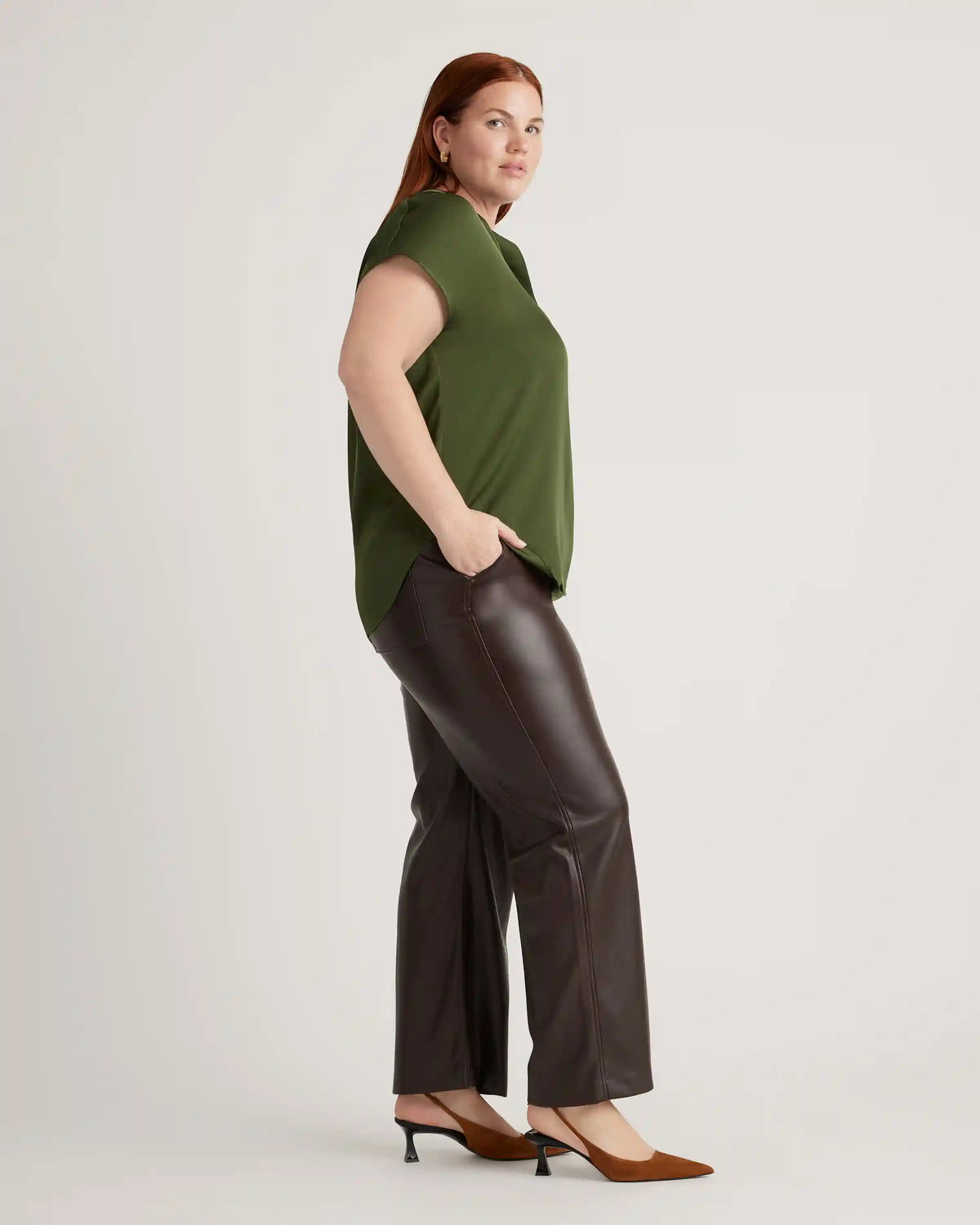Washable Stretch Silk Dolman Sleeve Blouse