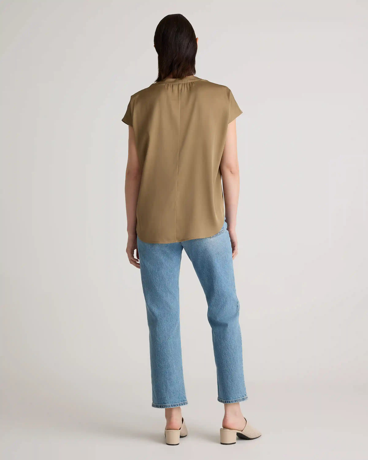 Washable Stretch Silk Dolman Sleeve Blouse