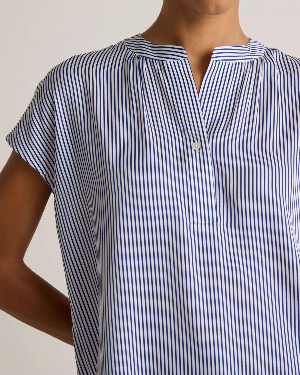 Washable Stretch Silk Dolman Sleeve Blouse