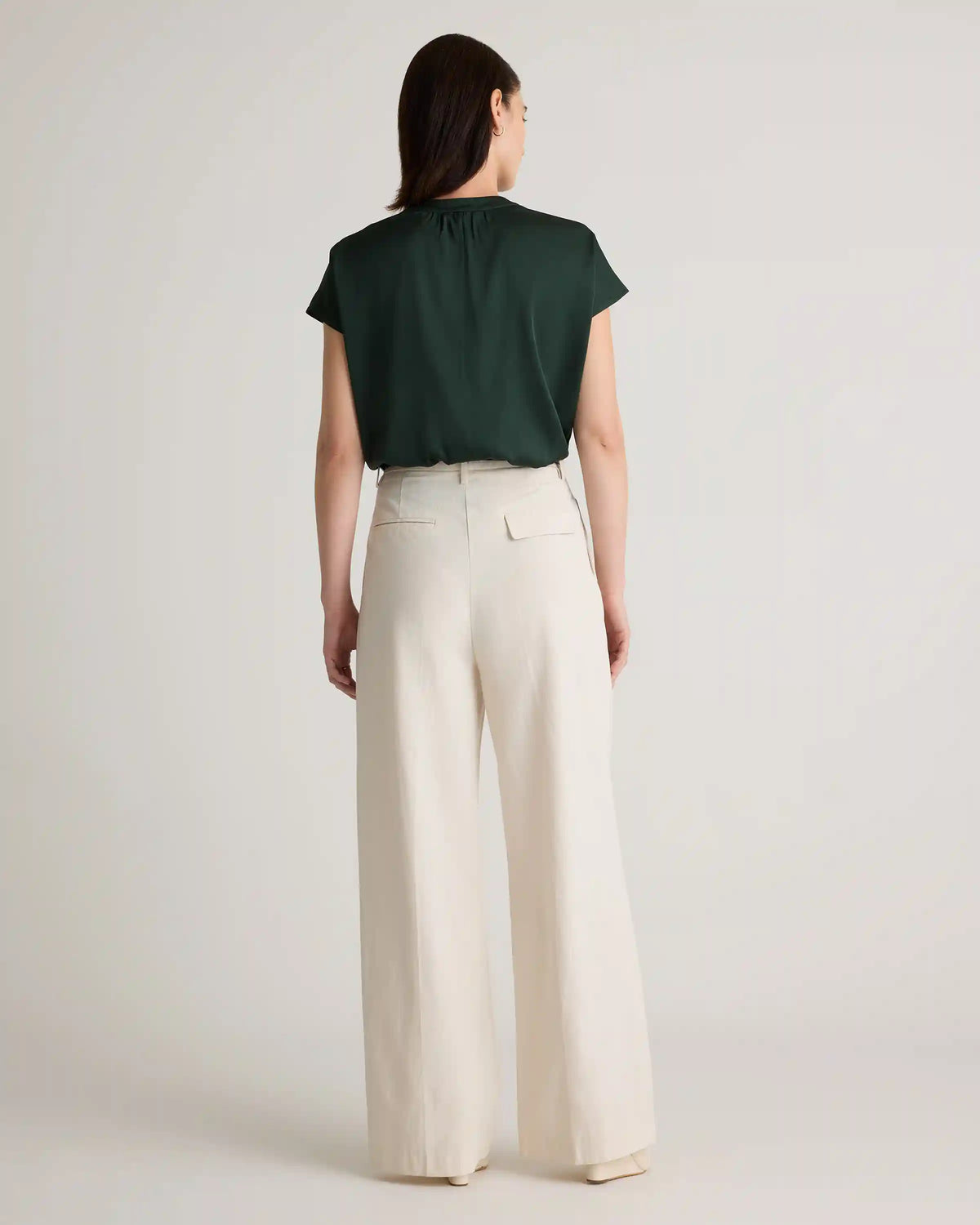 Washable Stretch Silk Dolman Sleeve Blouse