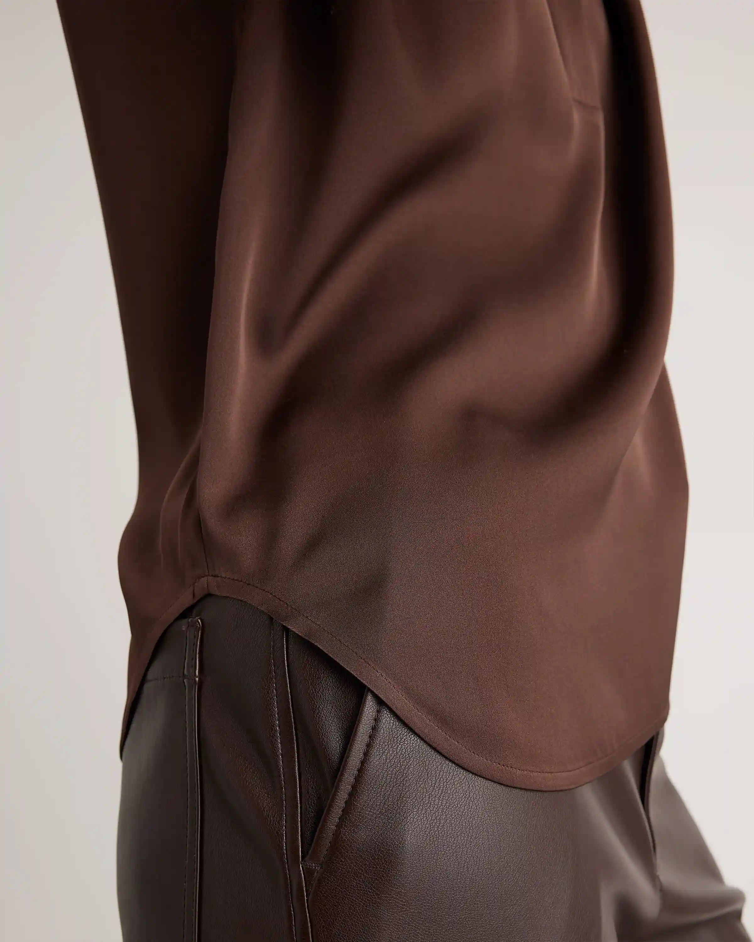 Washable Stretch Silk Dolman Sleeve Blouse