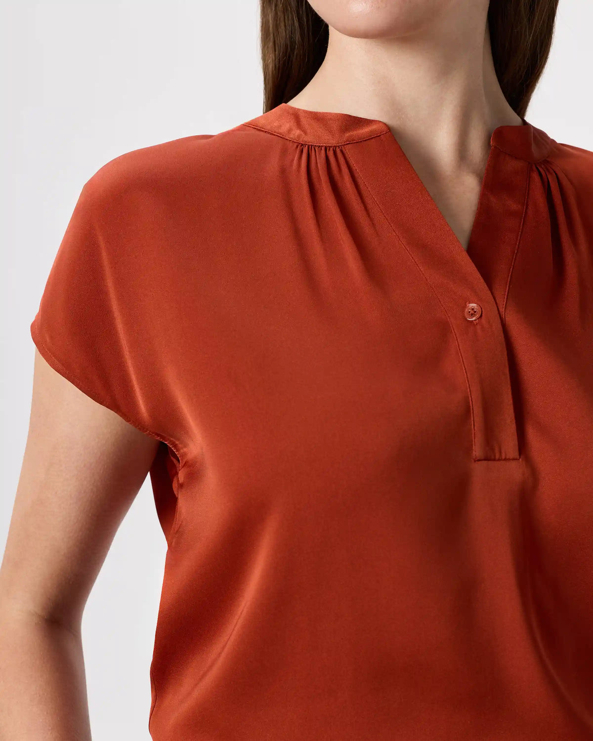 Washable Stretch Silk Dolman Sleeve Blouse